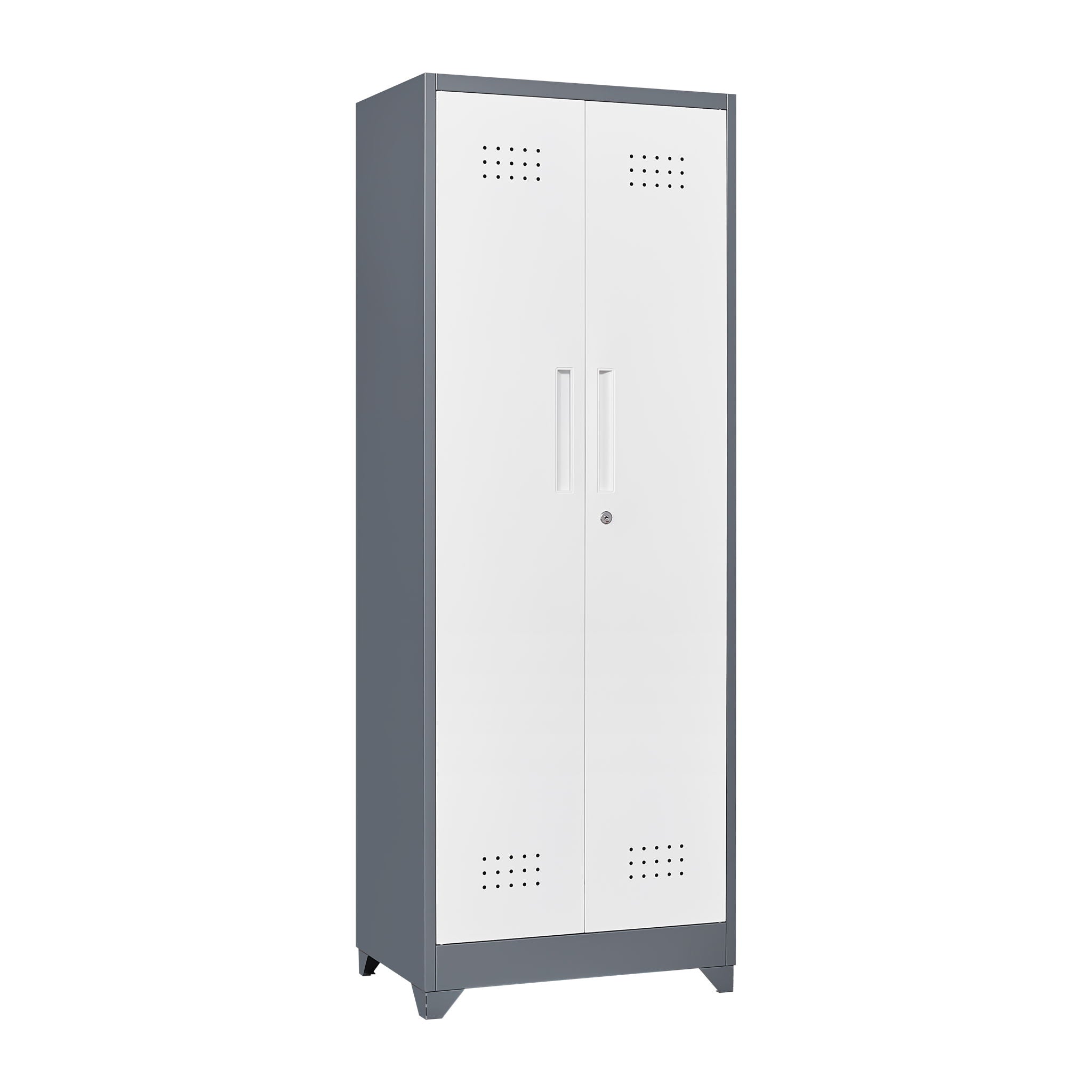 Lockers With Locking Doors, Adjustable Shelves, High Broom Tool Storage Cabinet
