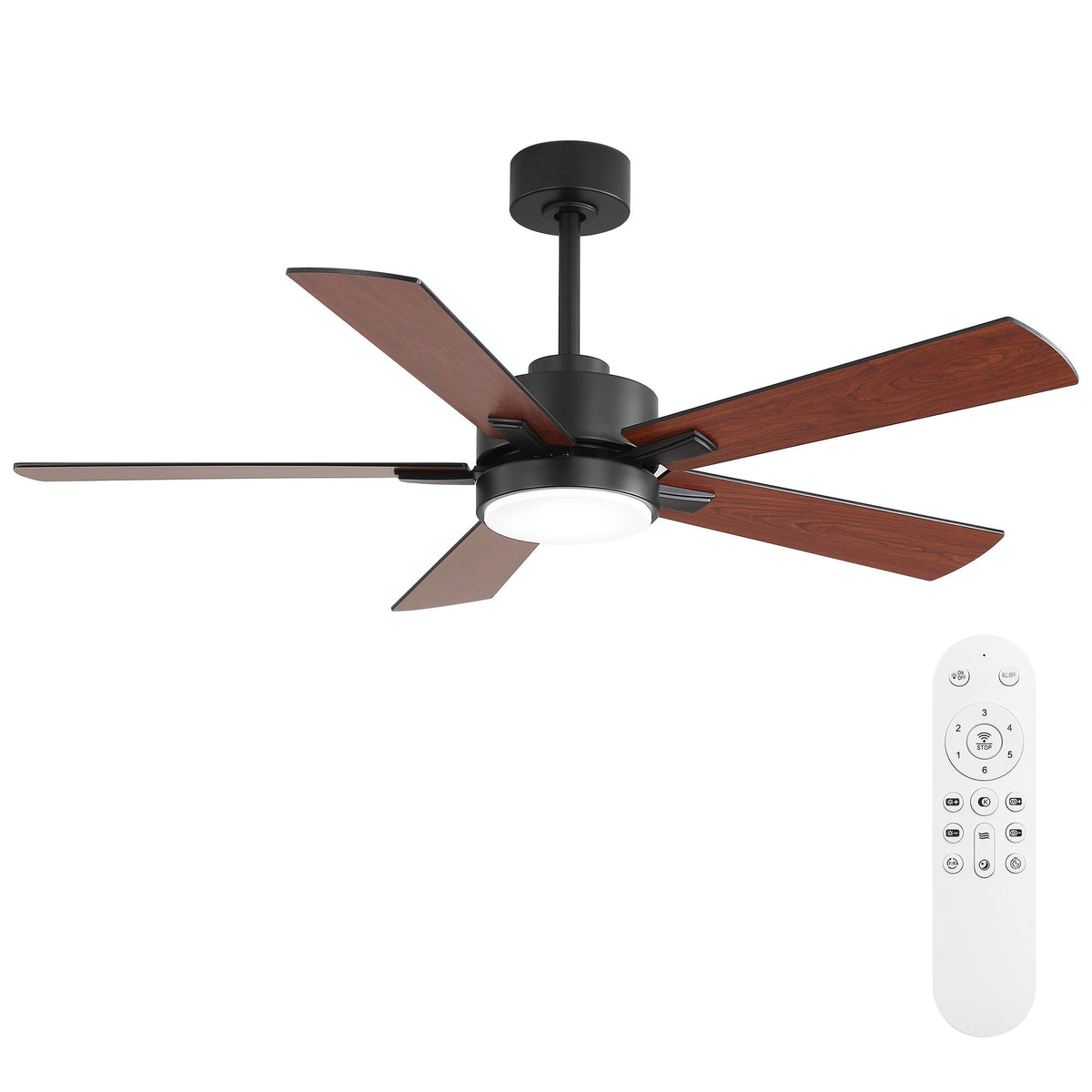 Reversible DC Motor Ceiling Fan With Dimmable LED Light For Living Room