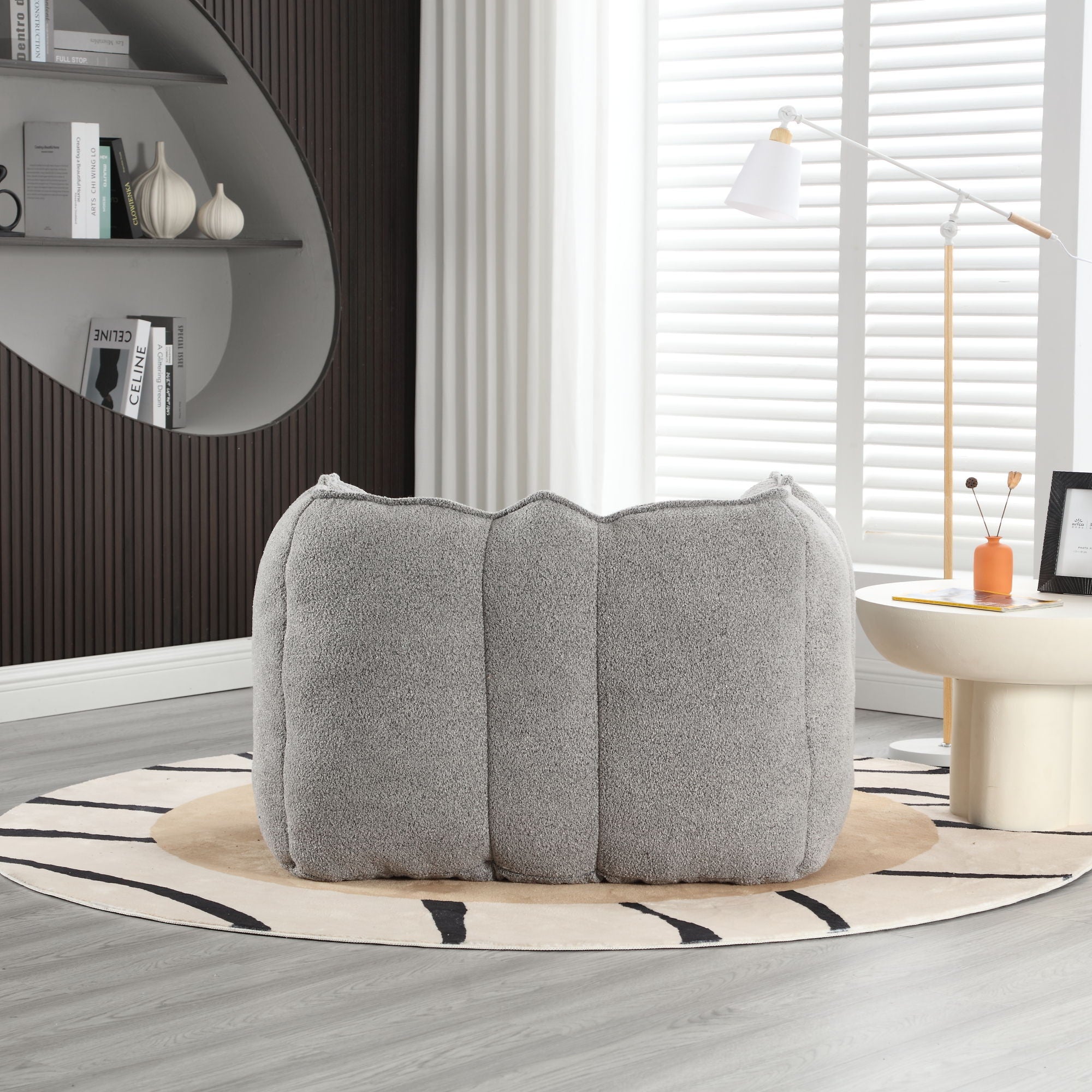 Soft Bean Bag Chair With High Resilient Foam (Chips) - Gray