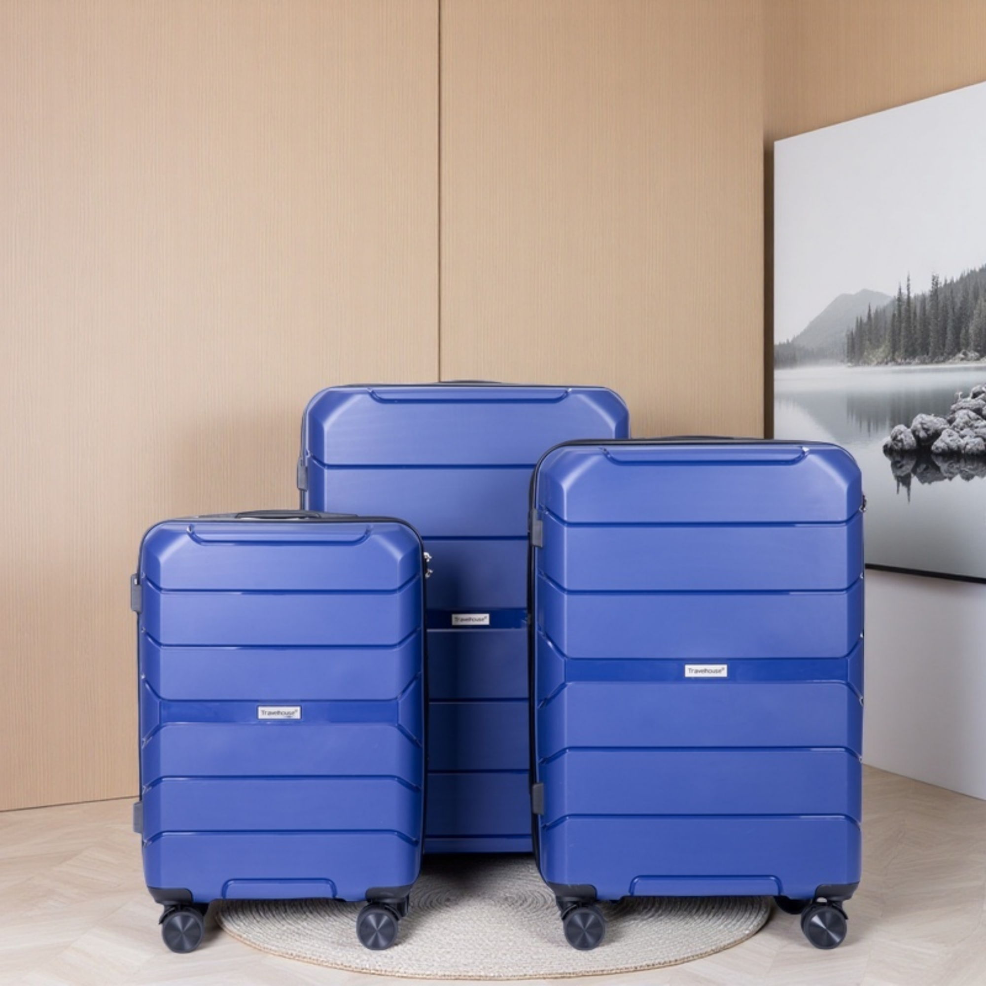 Hardshell Suitcase Spinner Wheels Lightweight Durable Suitcase With Tsa Lock, 3 Piece Set