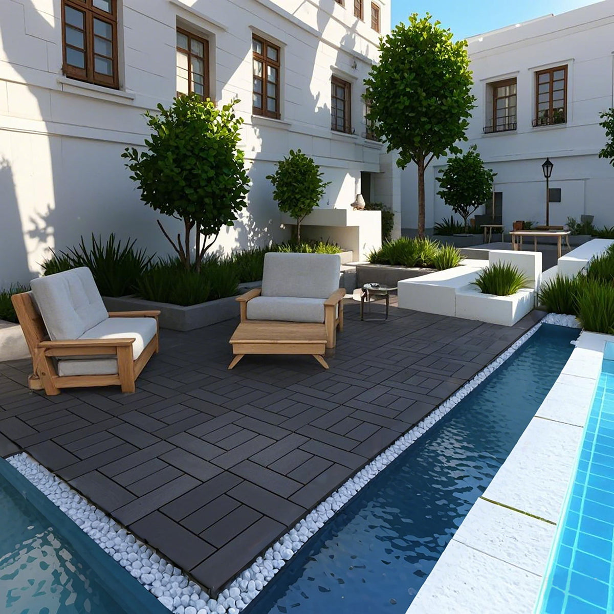 Patio Diy Module Interlocking Decking Tiles Floor, Outdoor And Indoor, Easy And Quick Installation