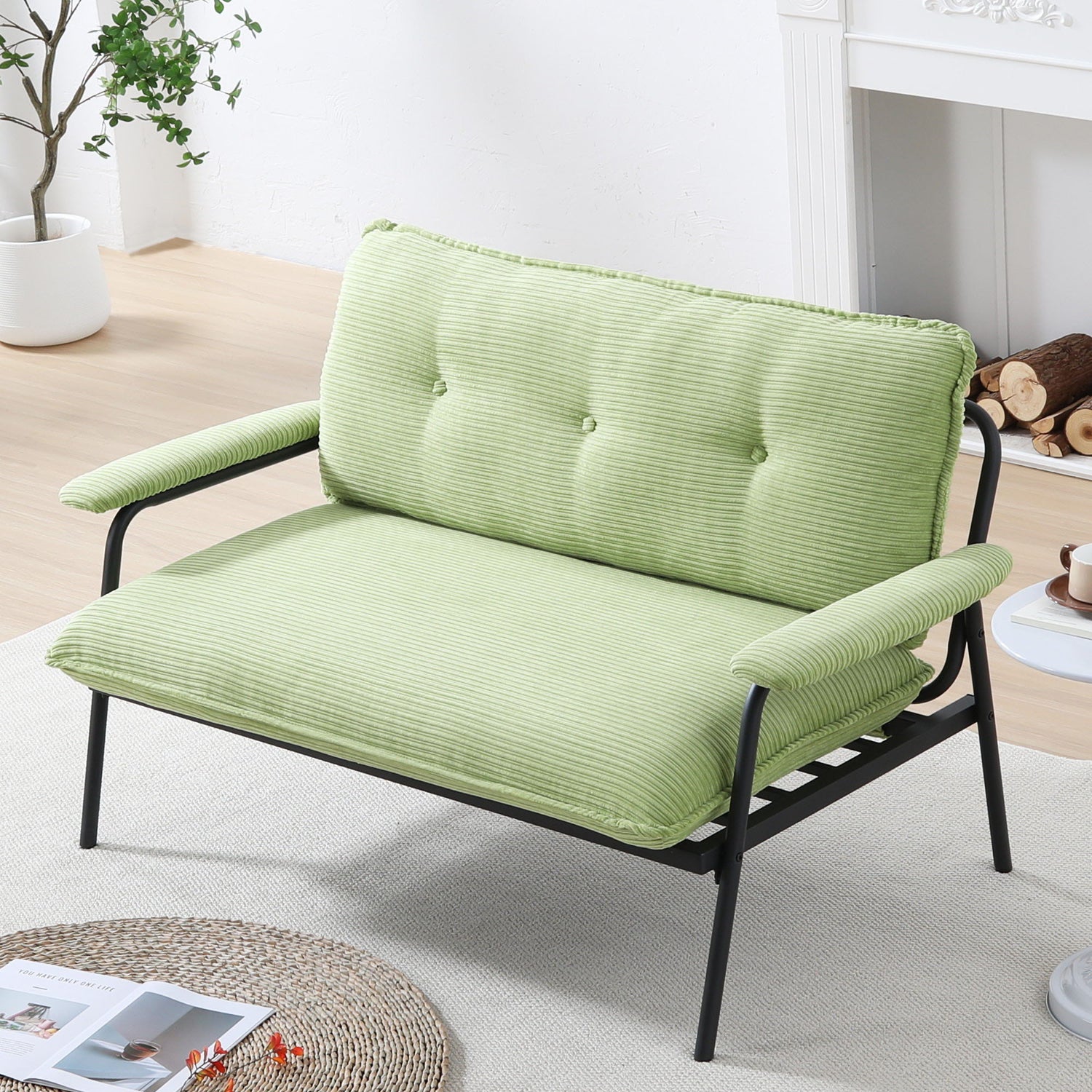 Modern Metal Frame Sofa With Sponge Filling For Compact Spaces And Versatile Use