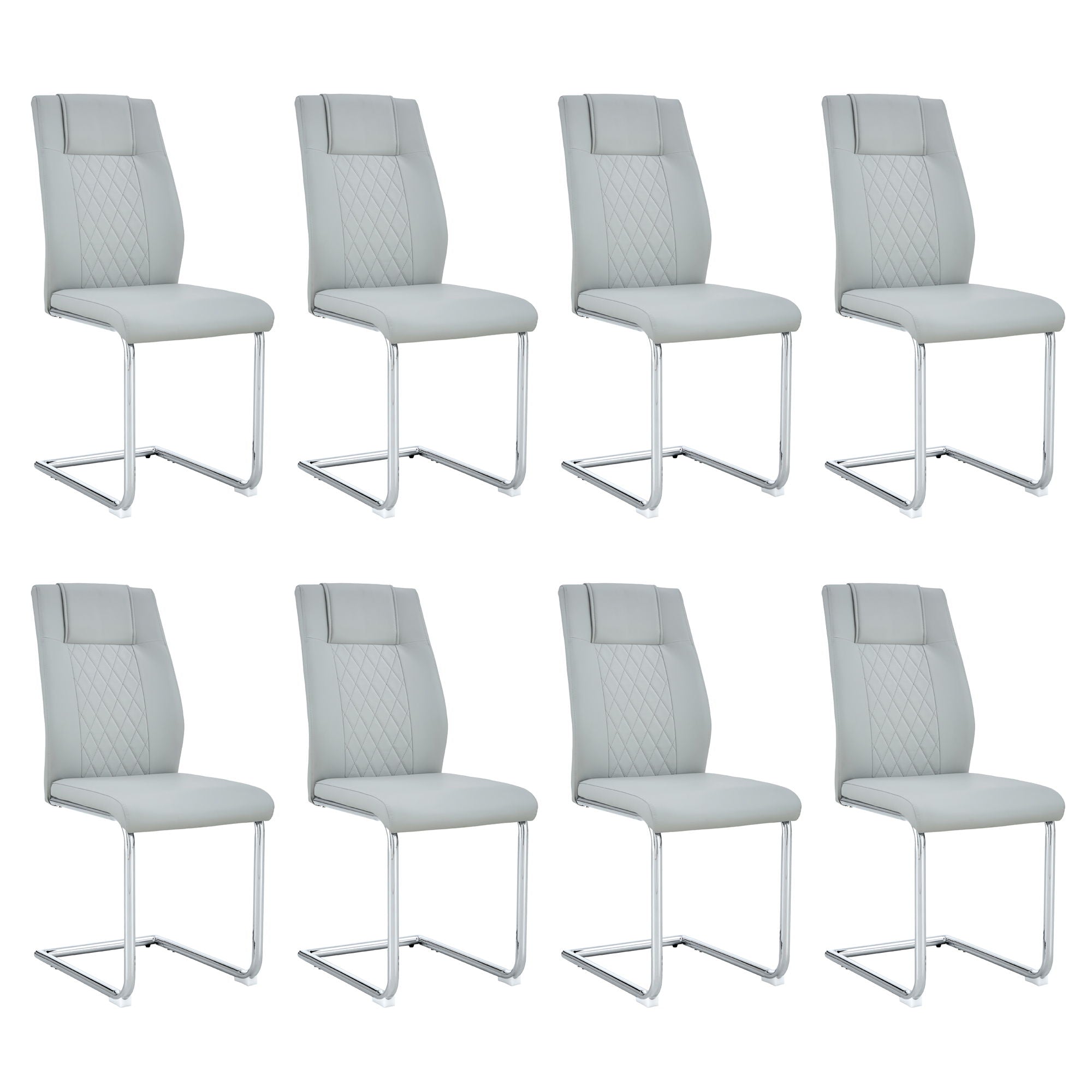 Modern Dining Chairs With Padded Seat, Metal Legs