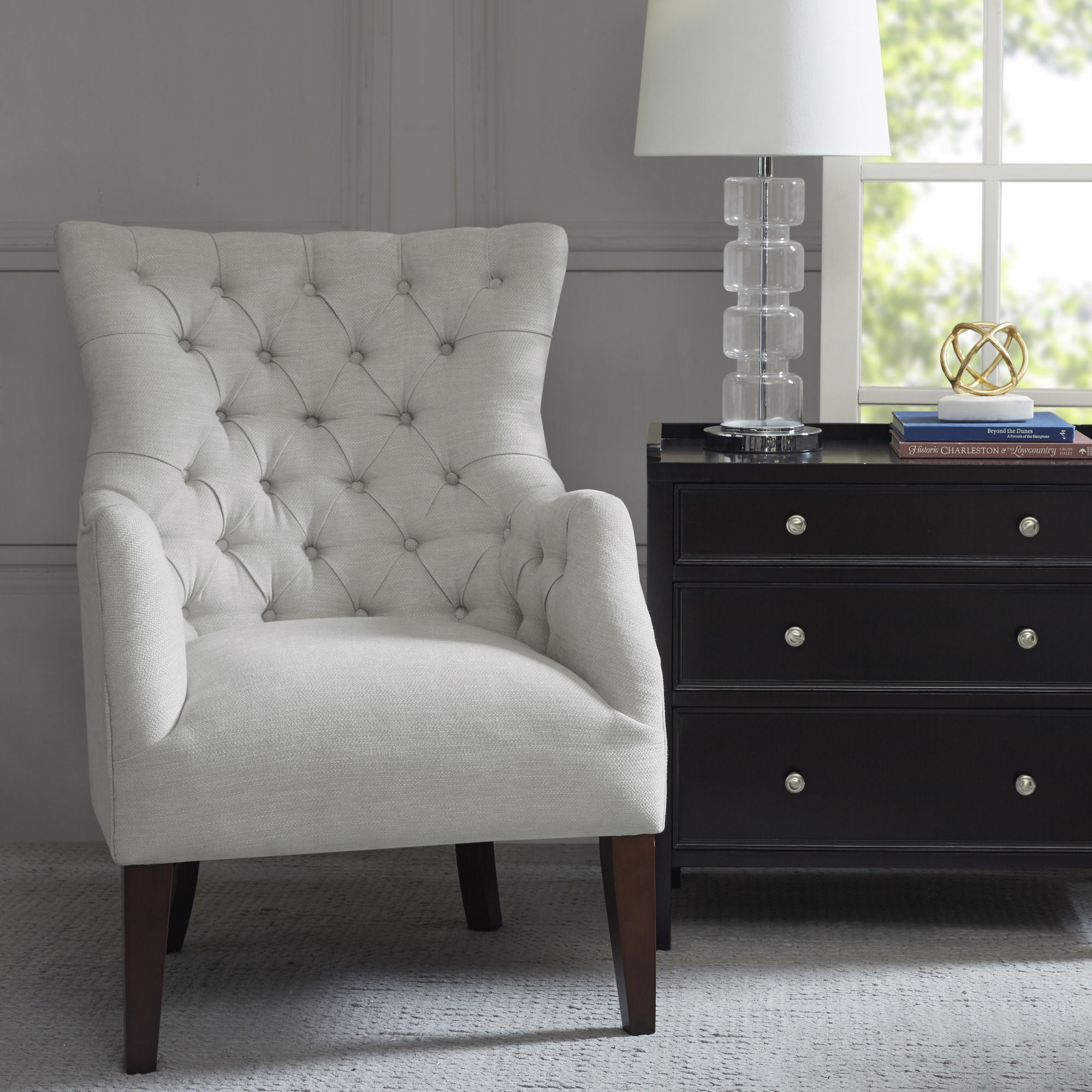 Hannah - Button Tufted Wing Chair