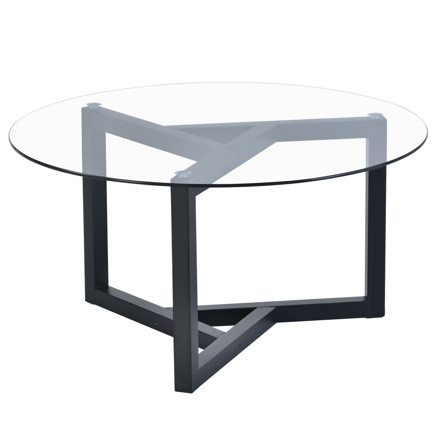 Round Glass Coffee Table Modern Cocktail Table