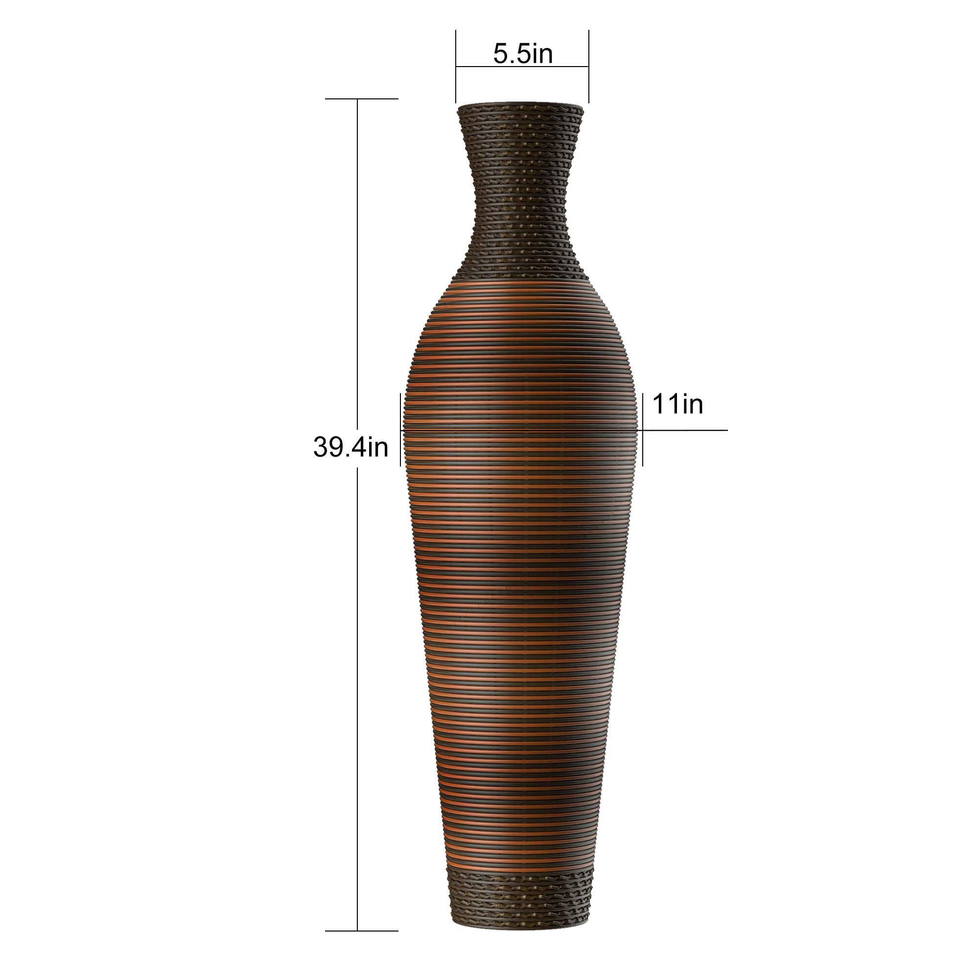 Tall Standing Designer Floor Vases With Elegant 2 Tone Finishes For Decorating