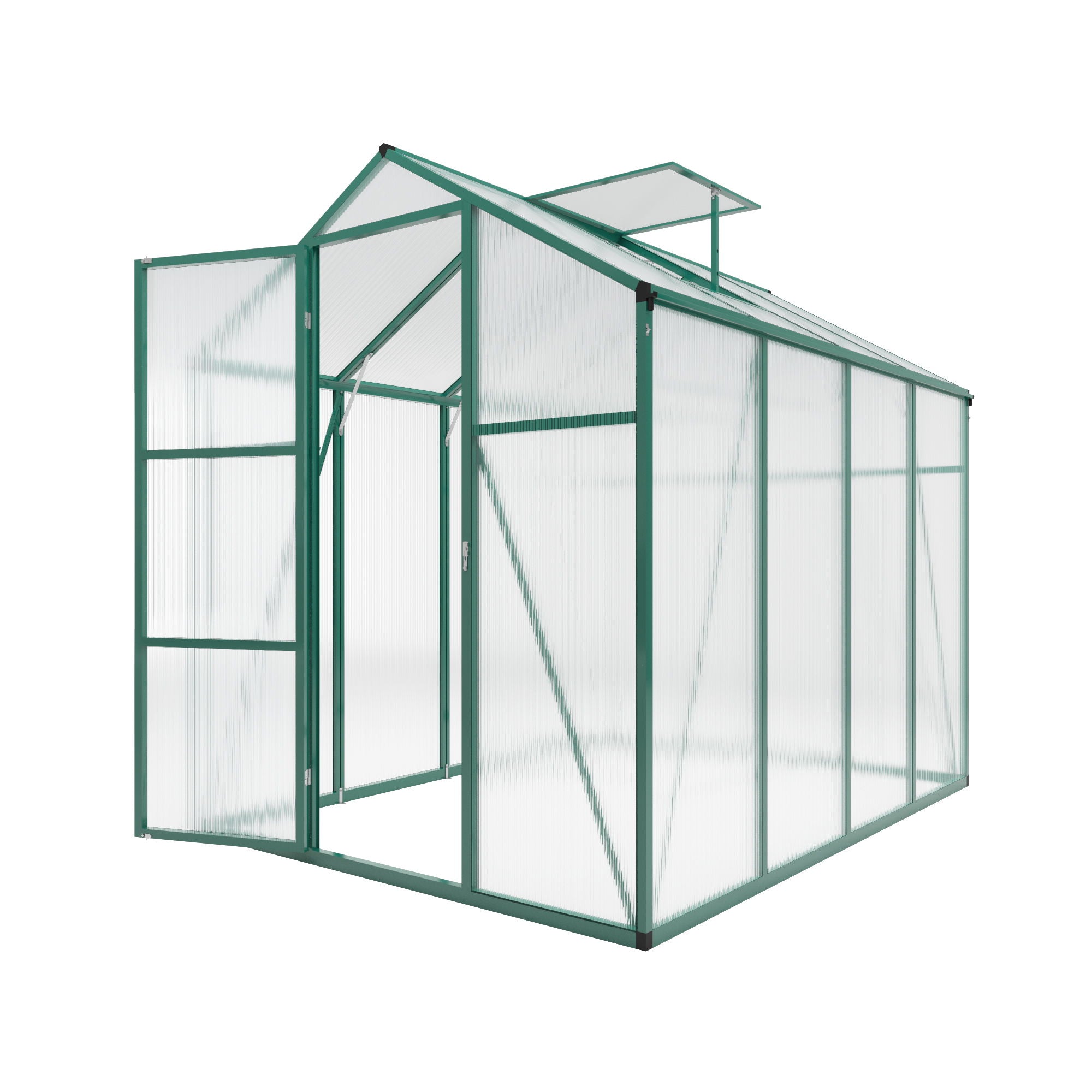Polycarbonate Walk-In Greenhouse, Raised Base For Outdoor In All Season