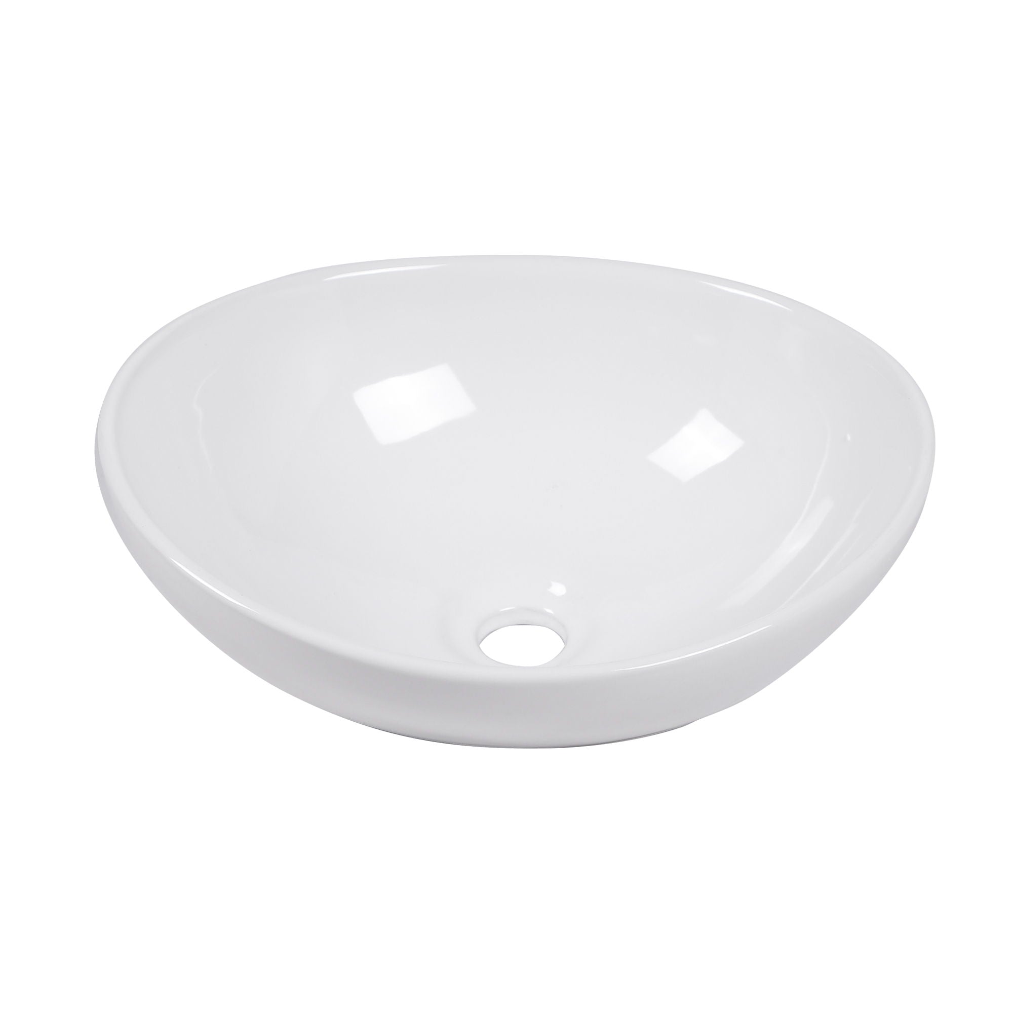 Oval Vessel Bathroom Sink - White