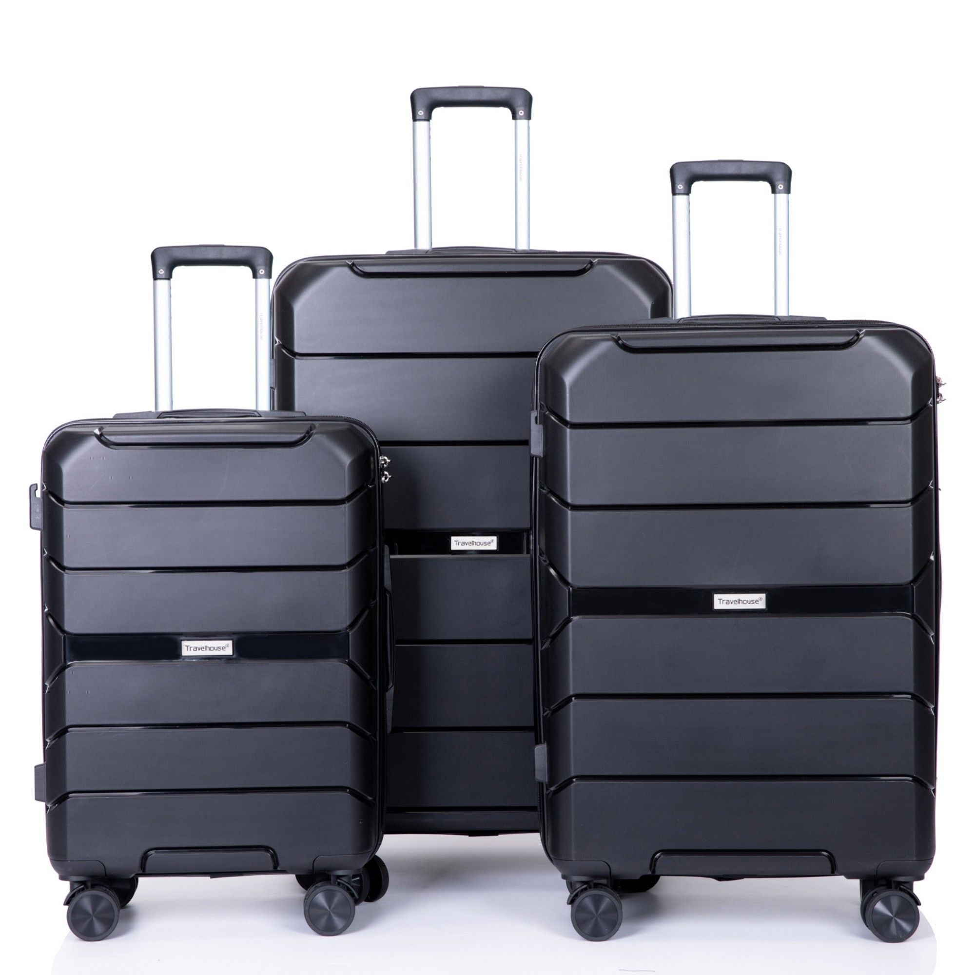 Hardshell Suitcase Spinner Wheels Lightweight Durable Suitcase With Tsa Lock, 3 Piece Set