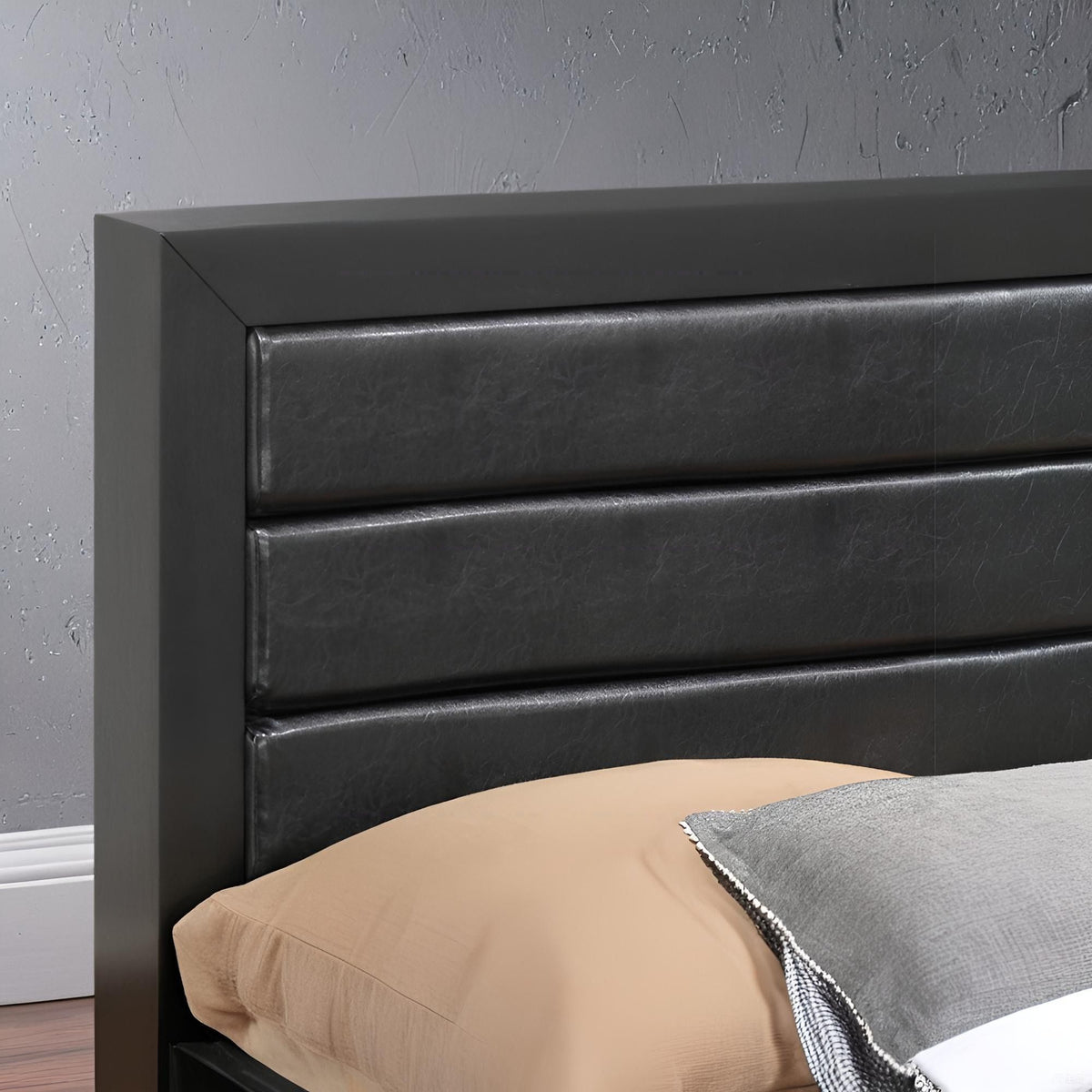 Elegant Queen Storage Bed - Black - Particle Board