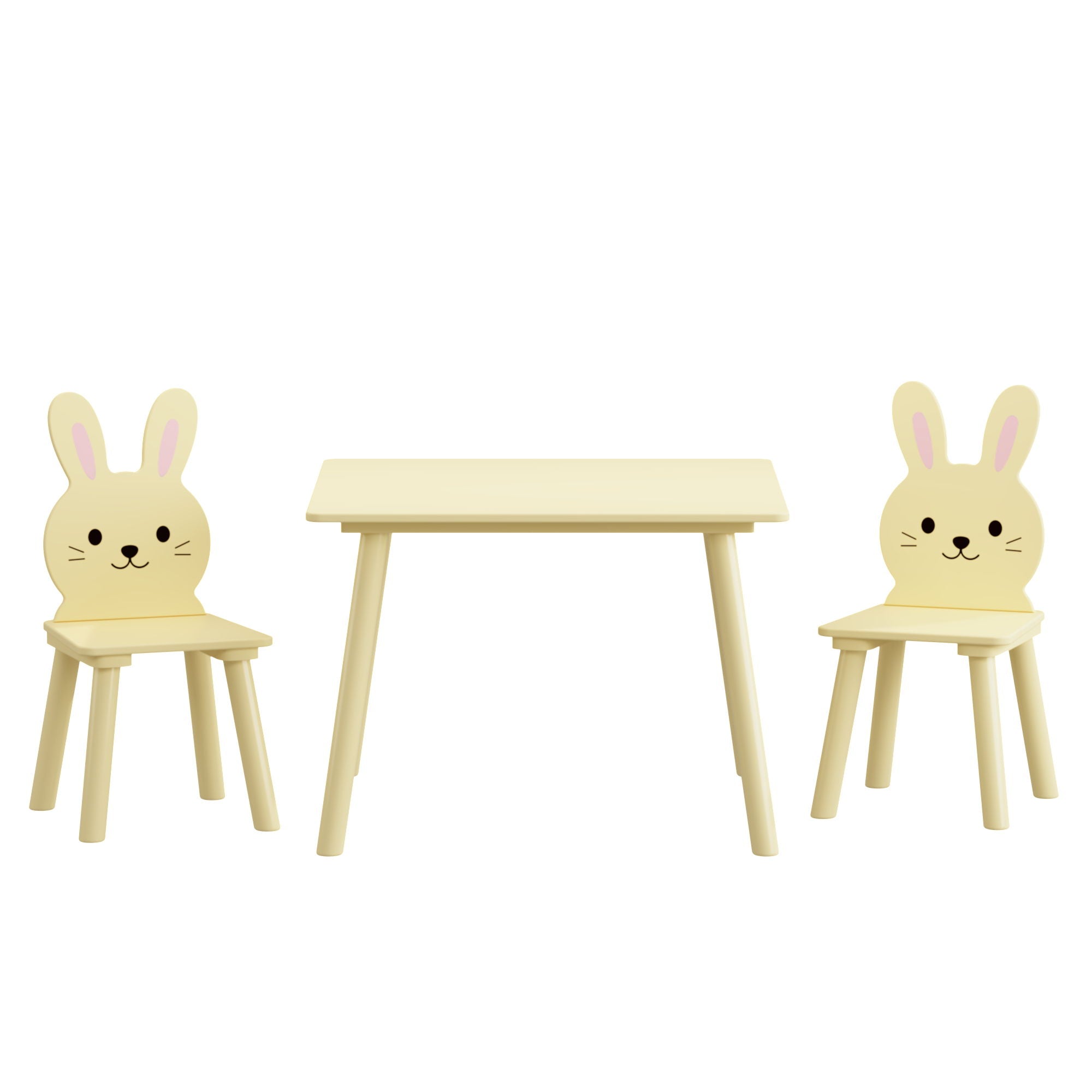 Table And Chair Set With 2 Bunny Chairs, Children&
