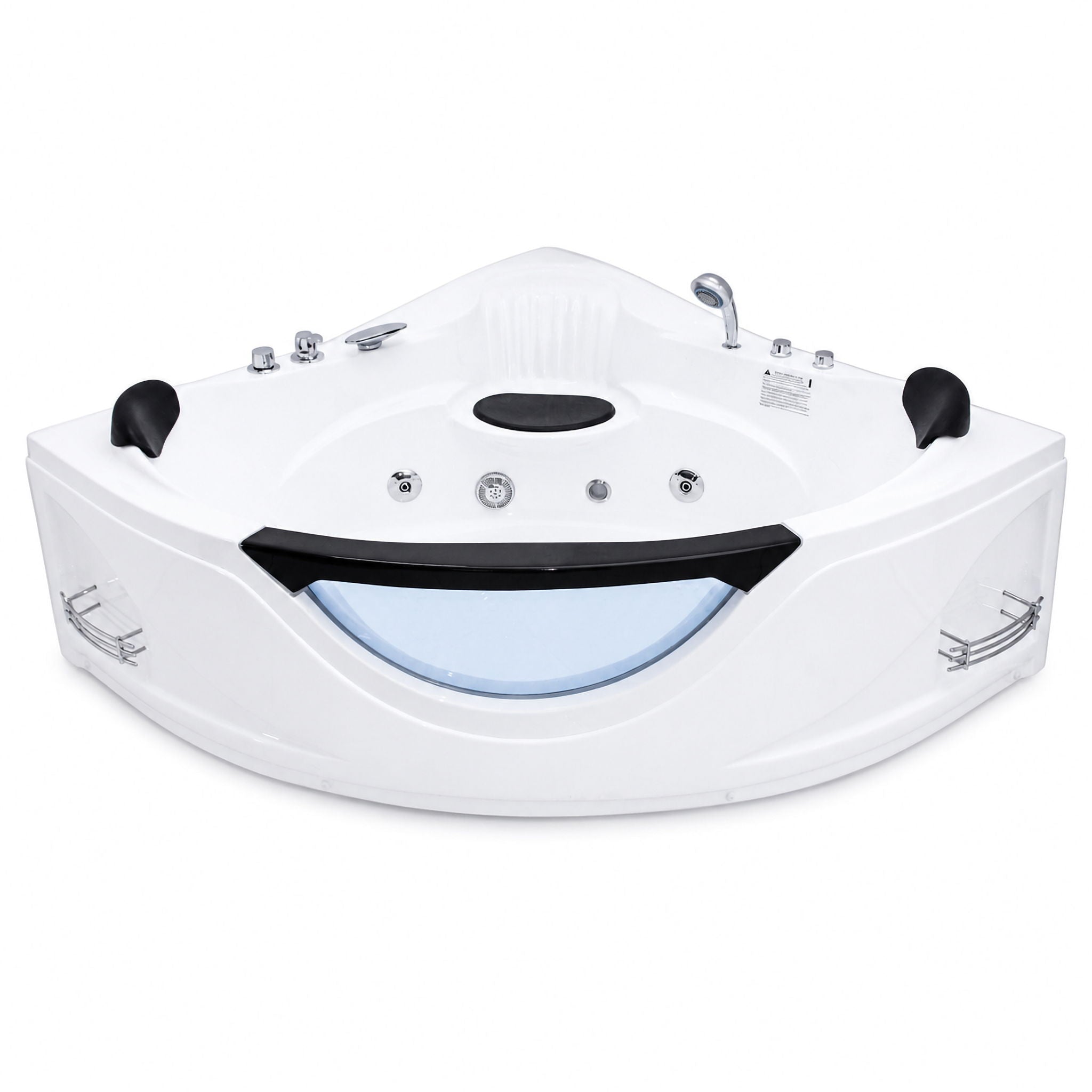 Xavier - Corner Double Massage Bathtub - Milk White