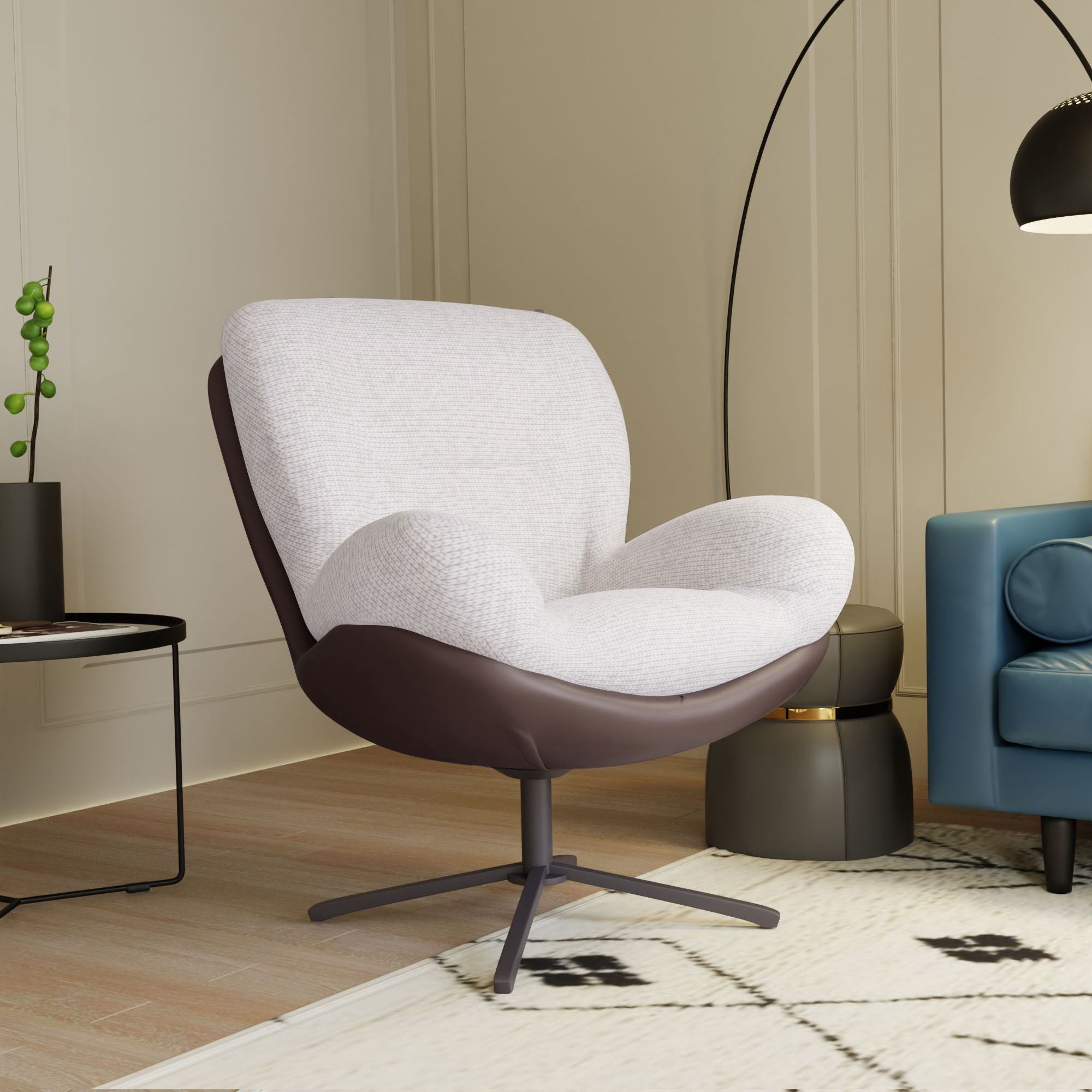 360° Swivel Office Chair, No Wheels