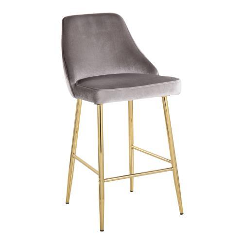 Marcel - Contemporary / Glam Counter Stool (Set of 2) - Gray