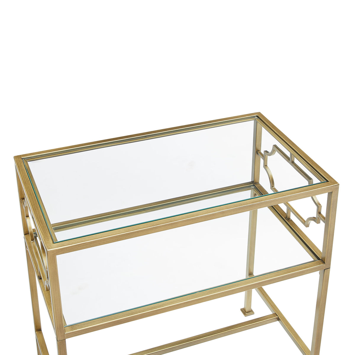 Grifton - Rectangular Glass Accent Table - Antique Gold