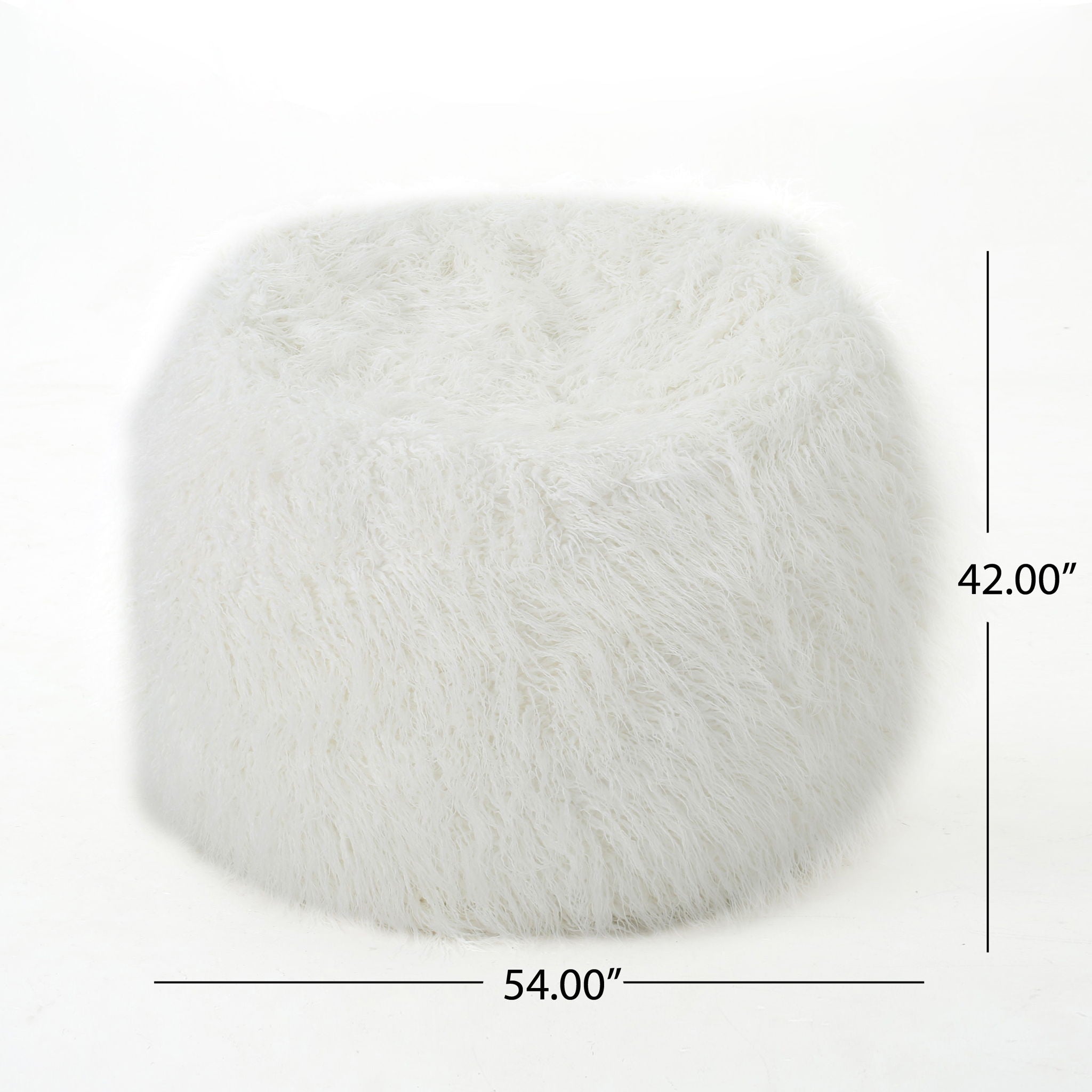 Mahin - Rounded 5 Foot Bean Bag Cozy Modern Design - White