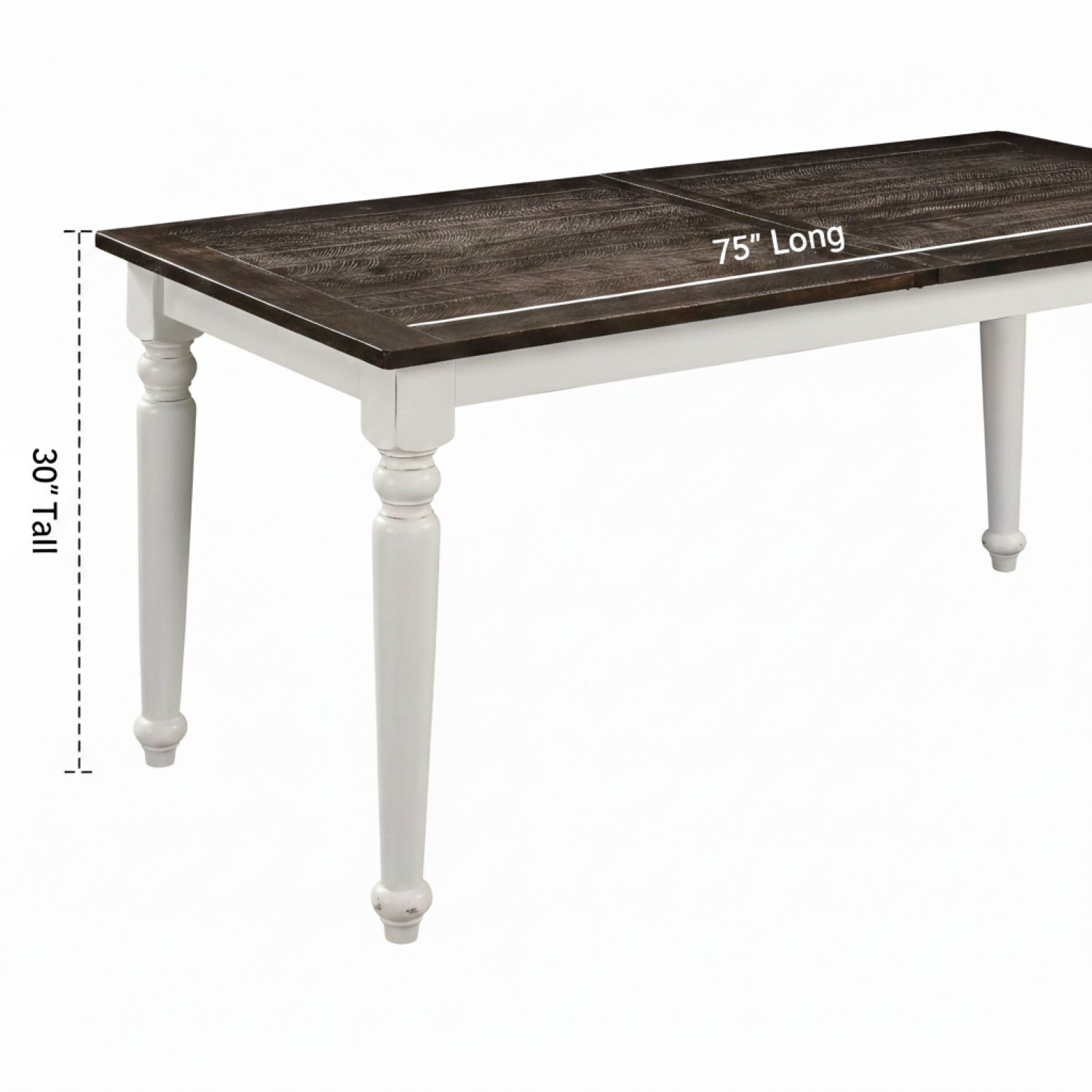 Dining Table With Leaf, Expandable - Brown