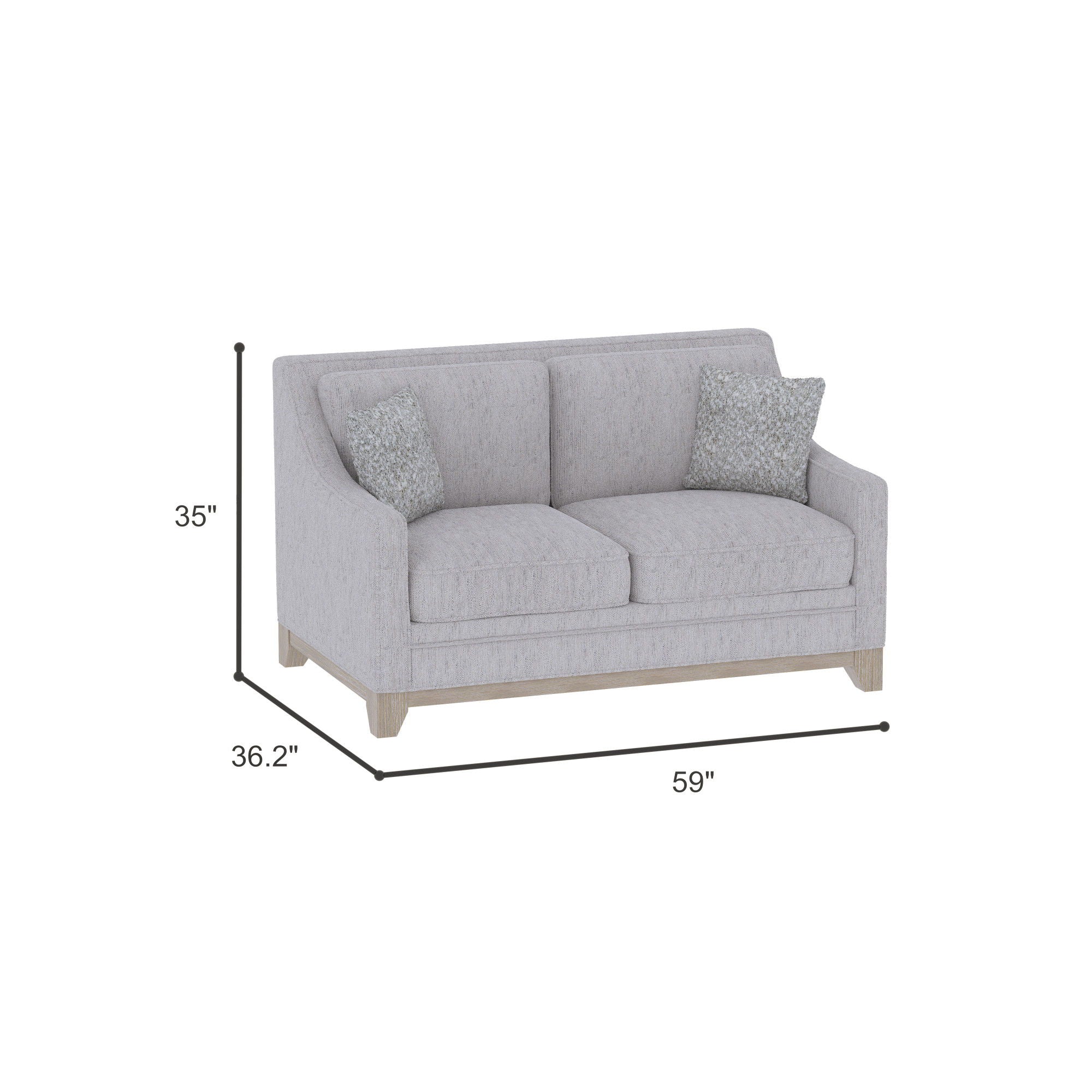Loveseat With Casual Accent - Gray