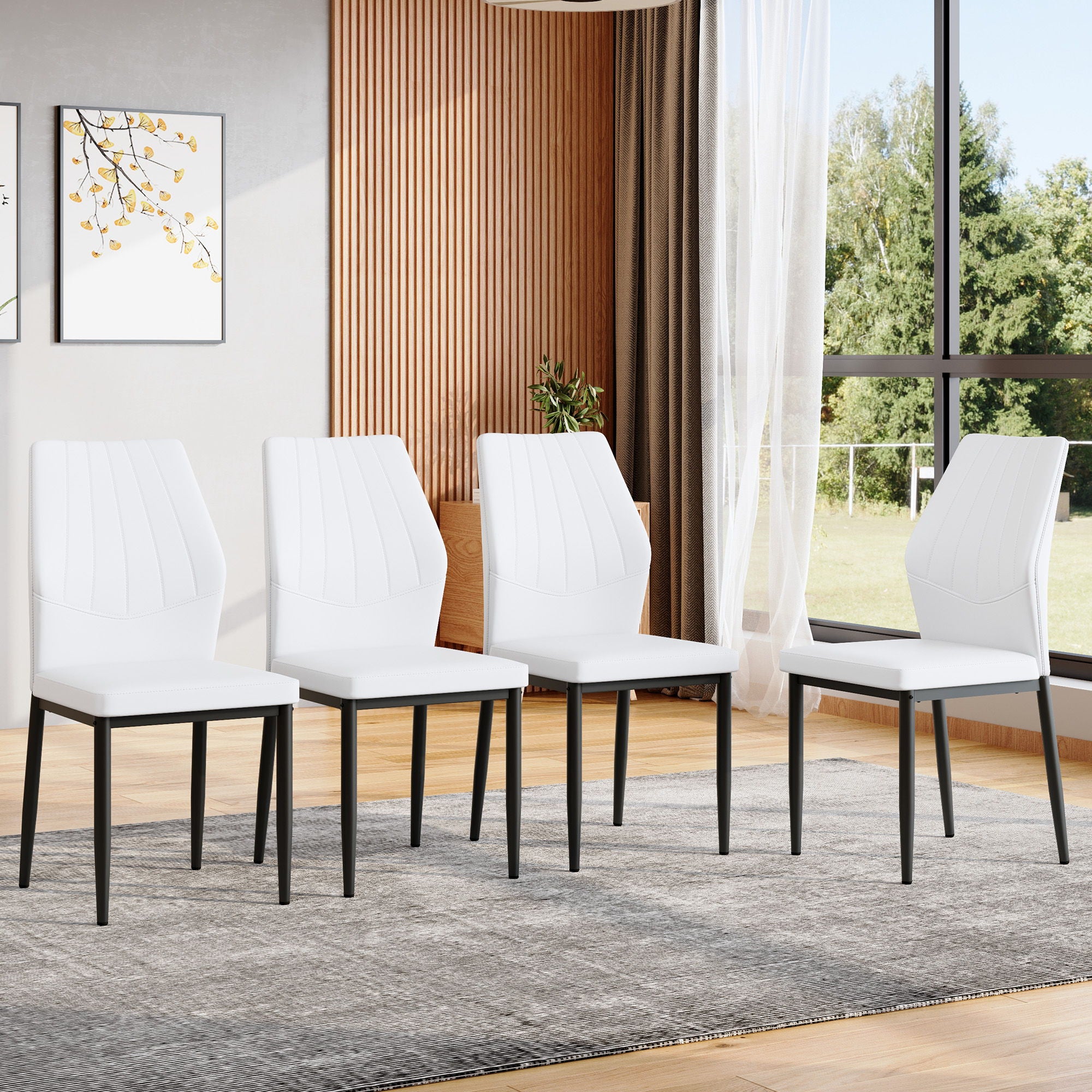 Dining Chairs With Shell Pattern, Comfort And Style