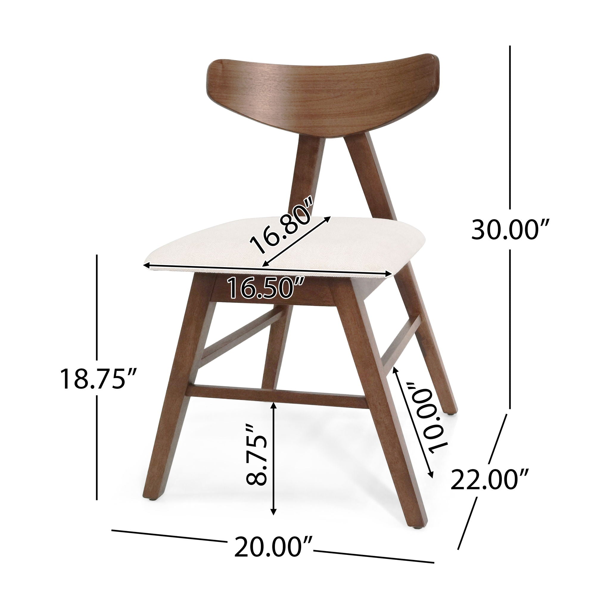 Vida - Dining Chair (Set of 2) With Upholstered Seats - Light Beige