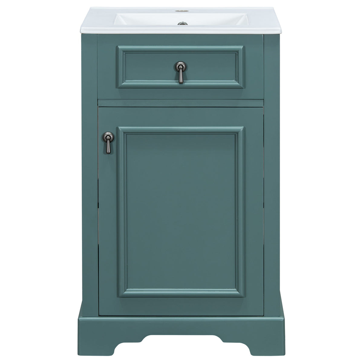 Elegant Bathroom Vanity With Ceramic Sink, Soft Close Door, Adjustable Shelf