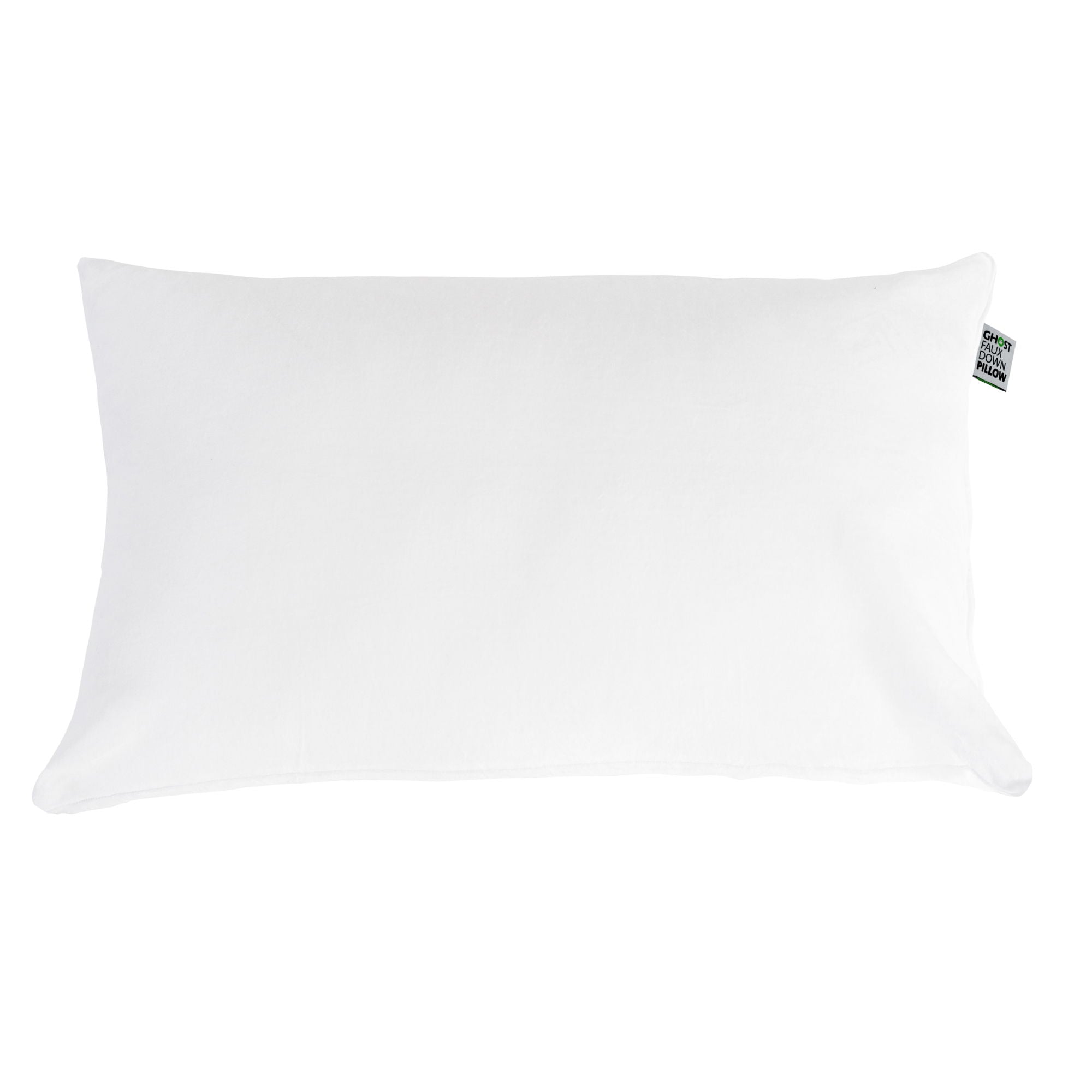 Ghostpillow - Faux Down Luxury Pillow With Microfiber Gel Clusters, Cotton Cover - White