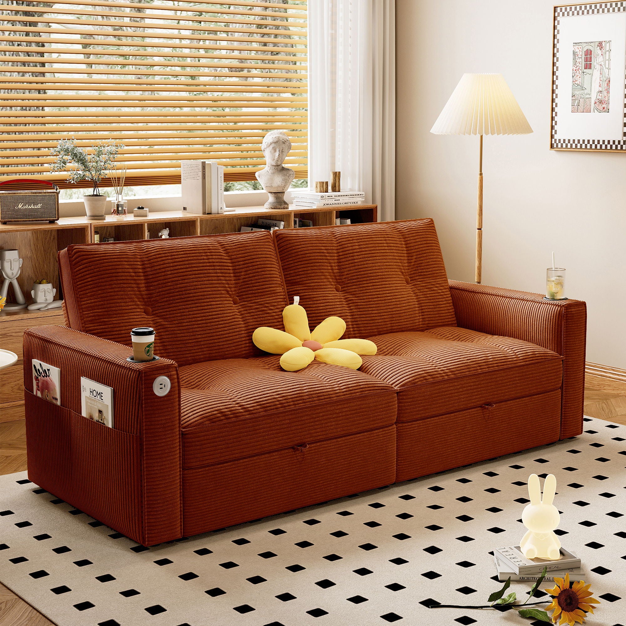 2 In 1 Convertible Sofa Bed For Living Rooms