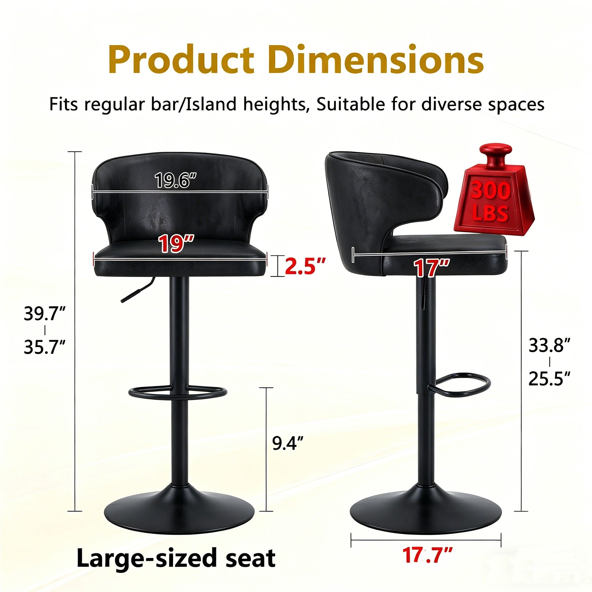 Adjustable Swivel Bar Chair