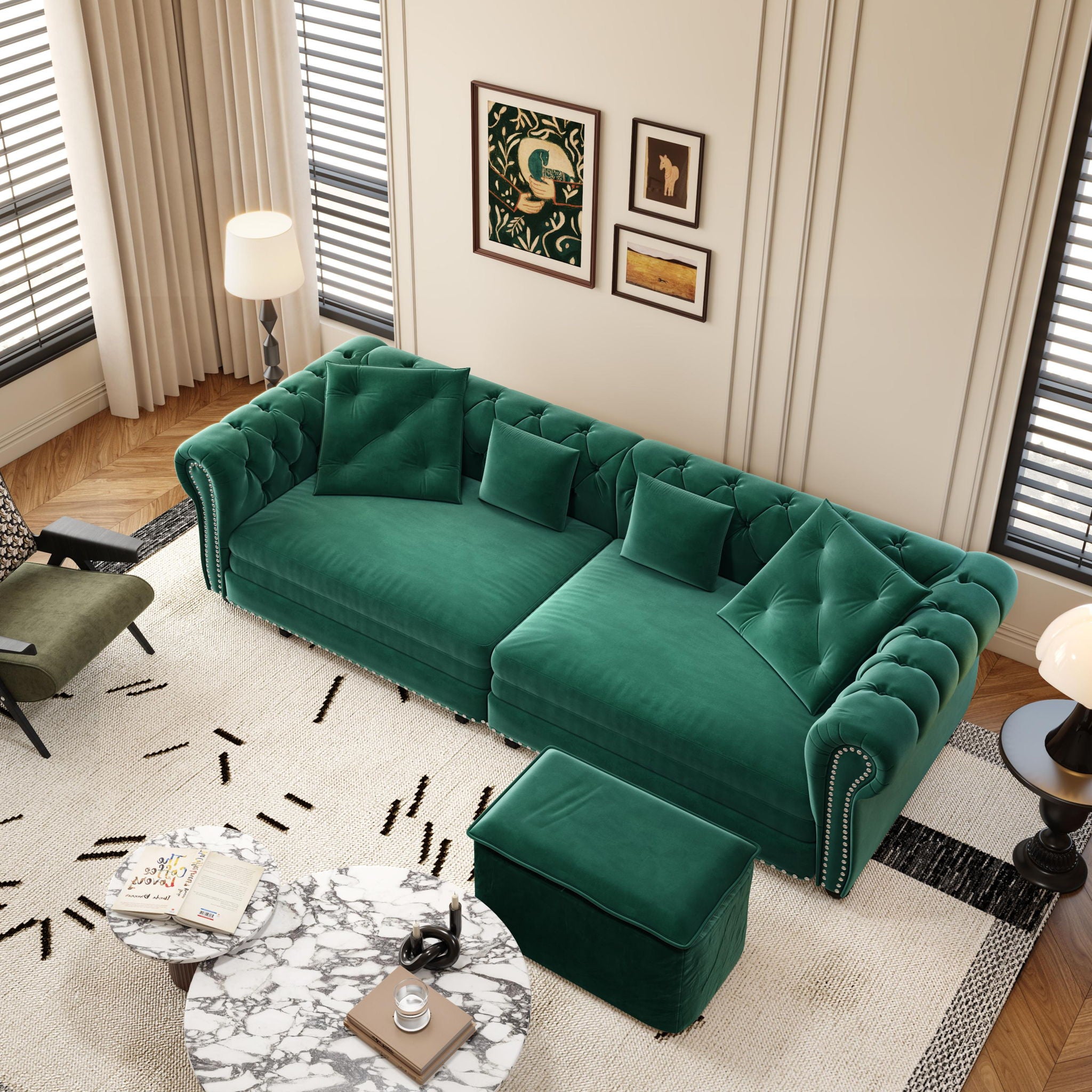 3 In 1 Pull Out Convertible Sleeper Sofa Bed, King Size, Chaise Lounge