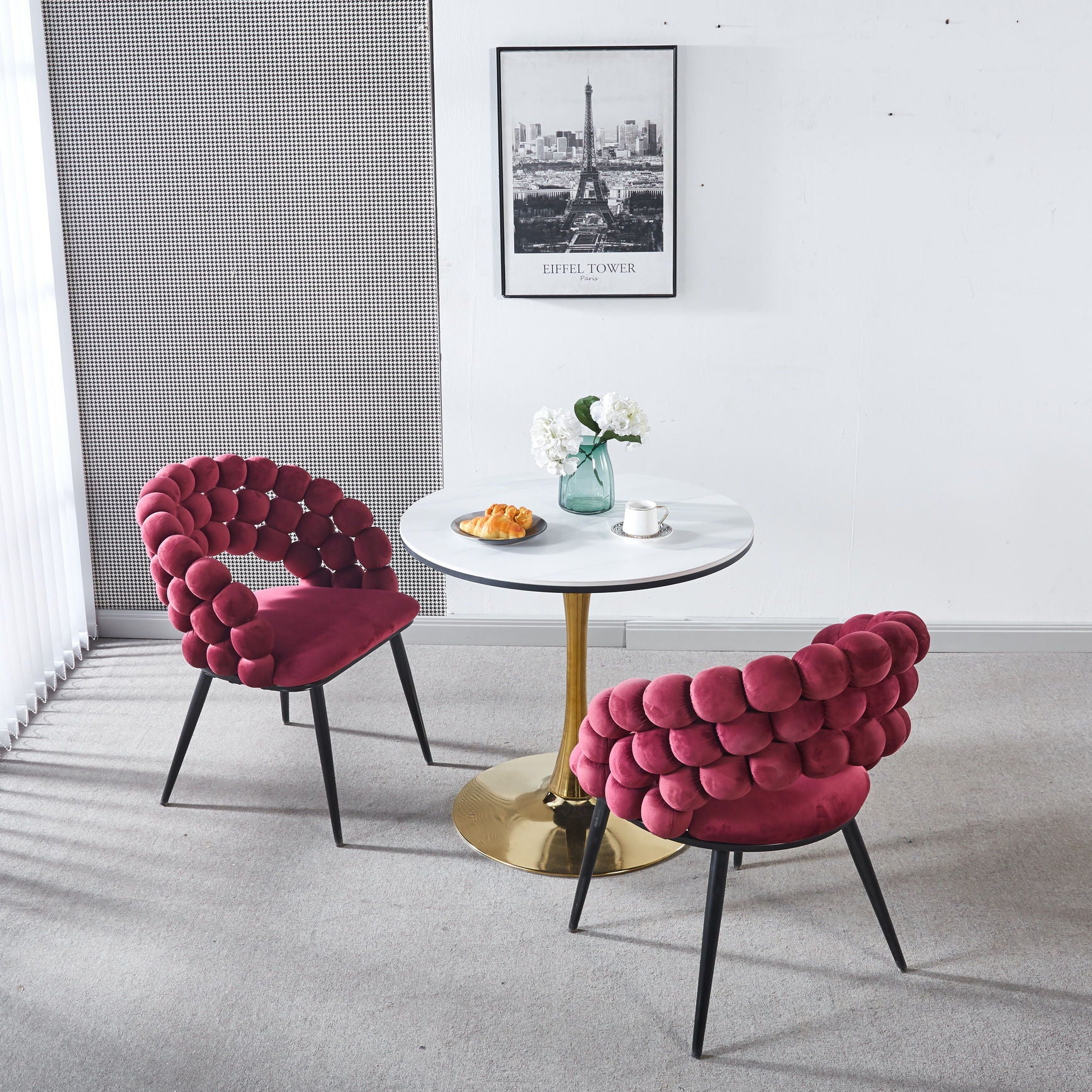 Modern Chair With Tube Legs, Soft Cushions And Comfortable Backrest