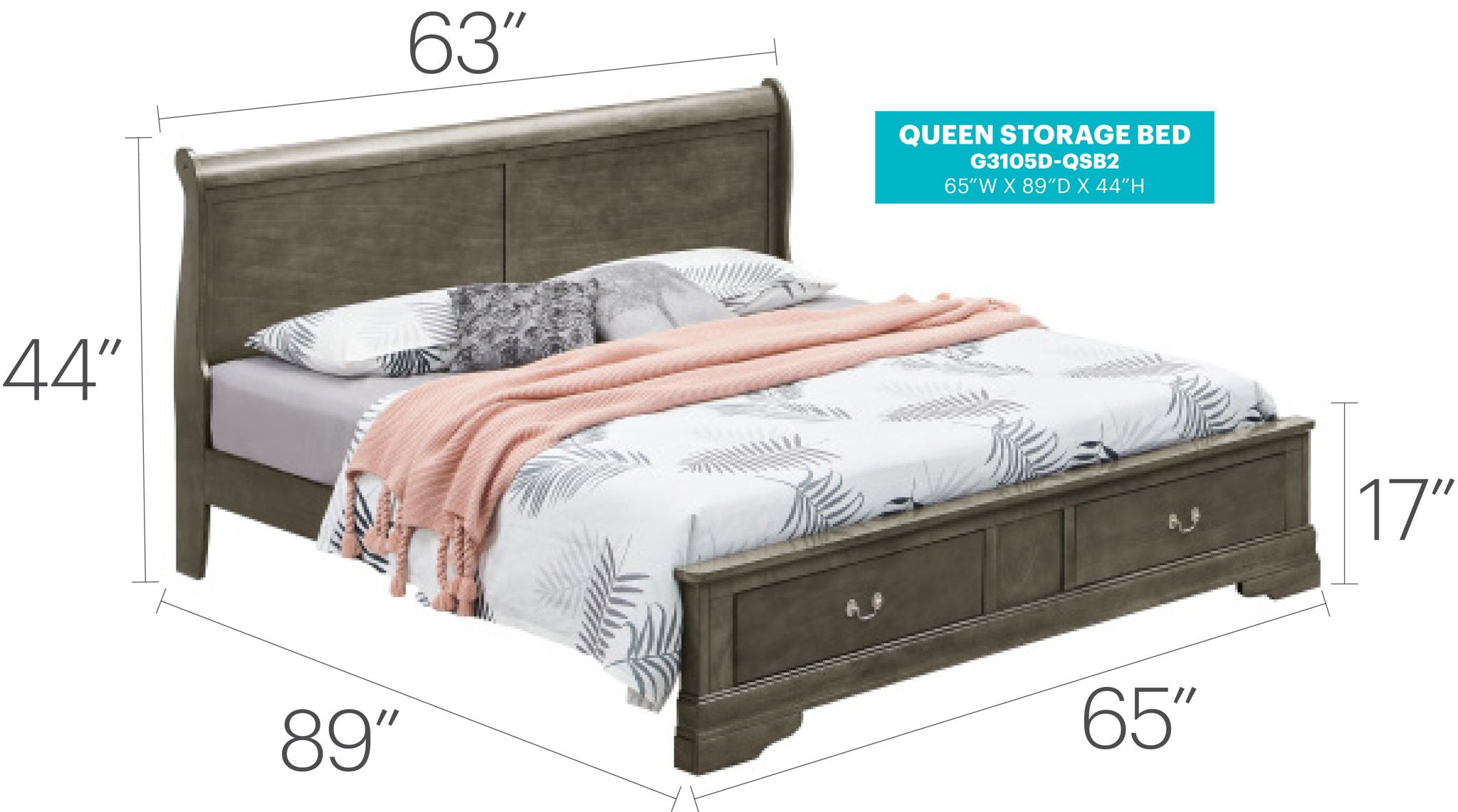 Upholstered Panel Sleigh Bed Design