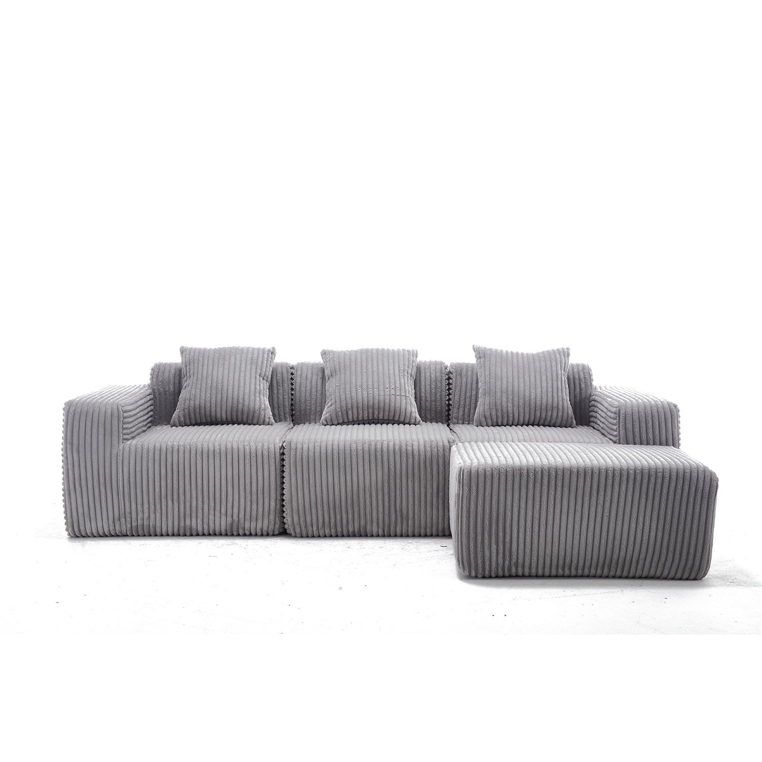L - Shape Modern Minimalist Modular Sectional Sofa, Upholstered Cloud Couch With Deep Seats