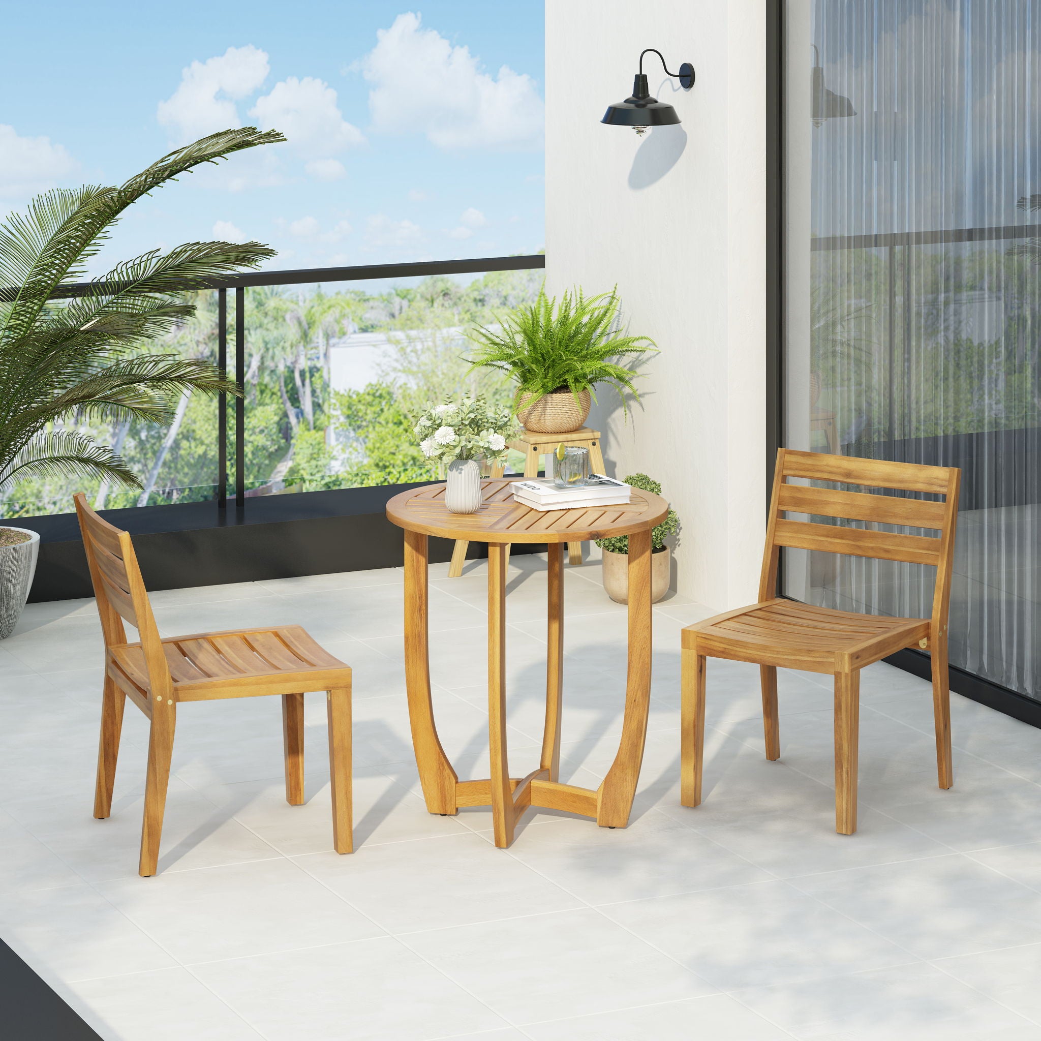 Outdoor 3 Pieces Dining Set - Teak