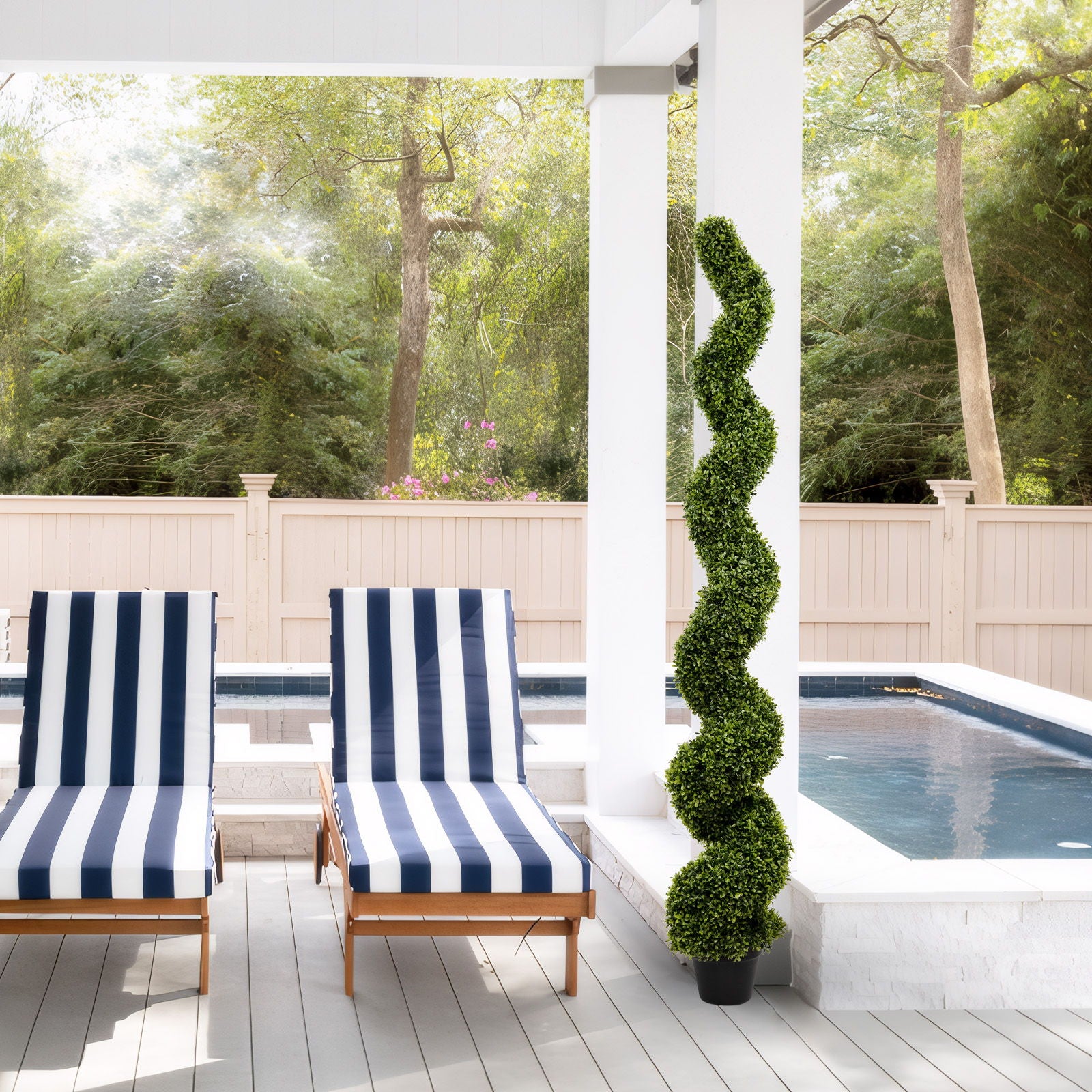 Artificial Outdoor UV Resistant Plastic Boxwood Topiary Spiral Tree