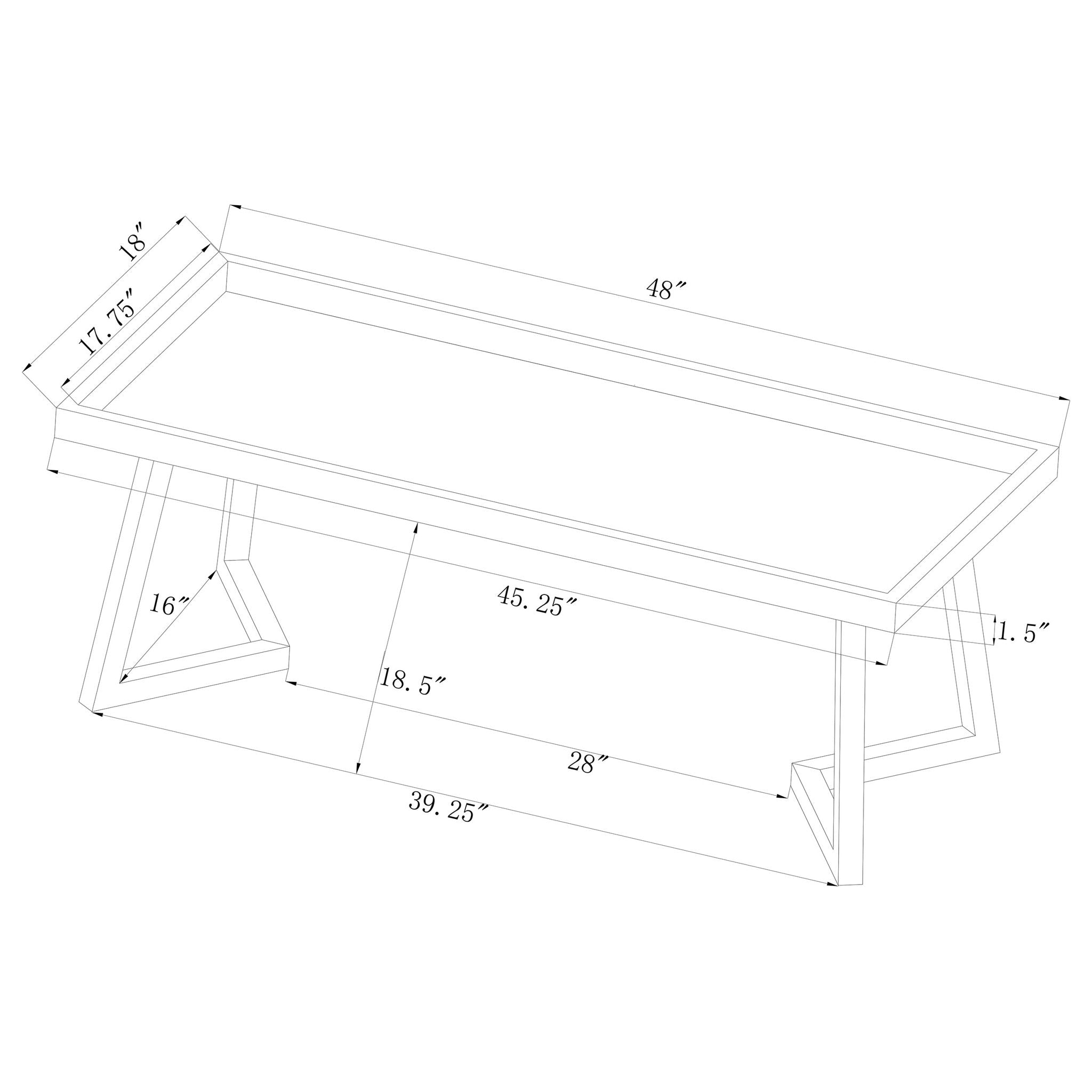 Upholstered Tufted Bench - Gray