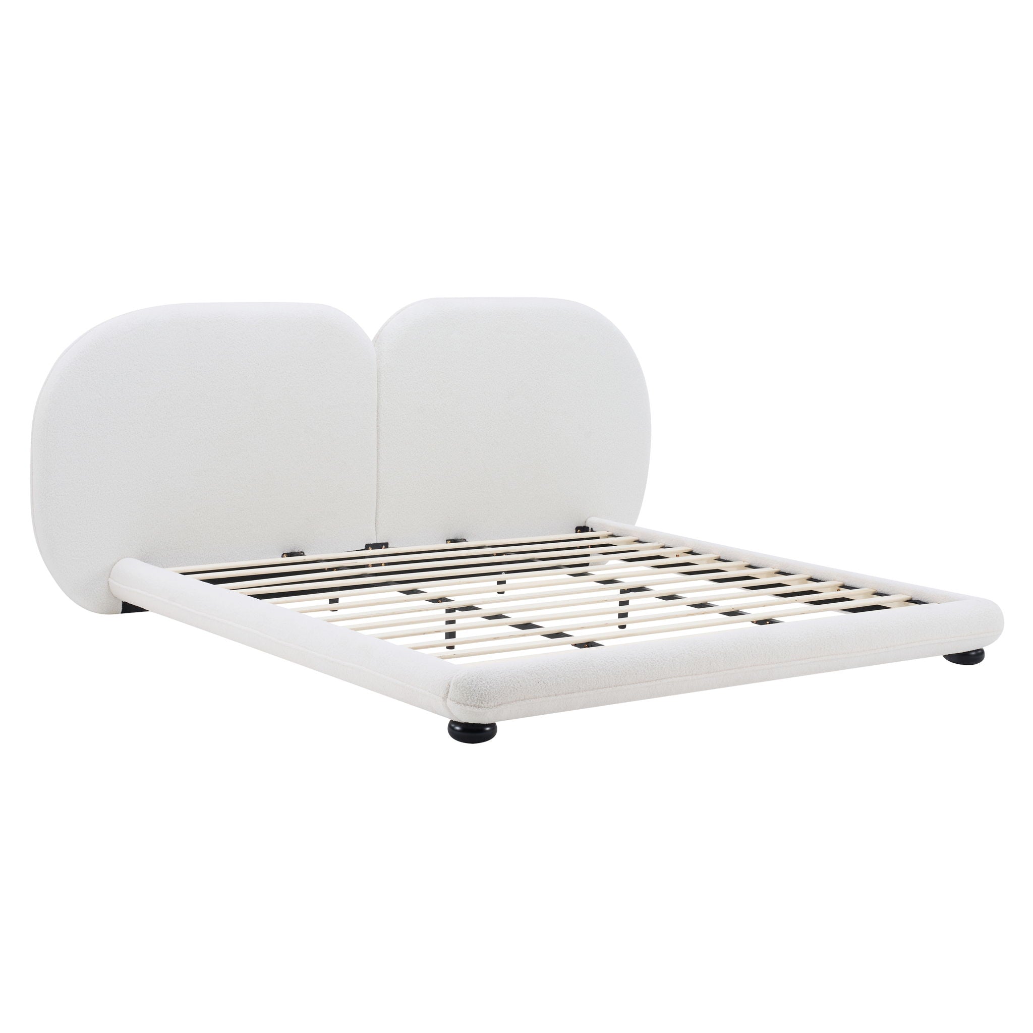 Upholstered Platform Bed With Split Headboard