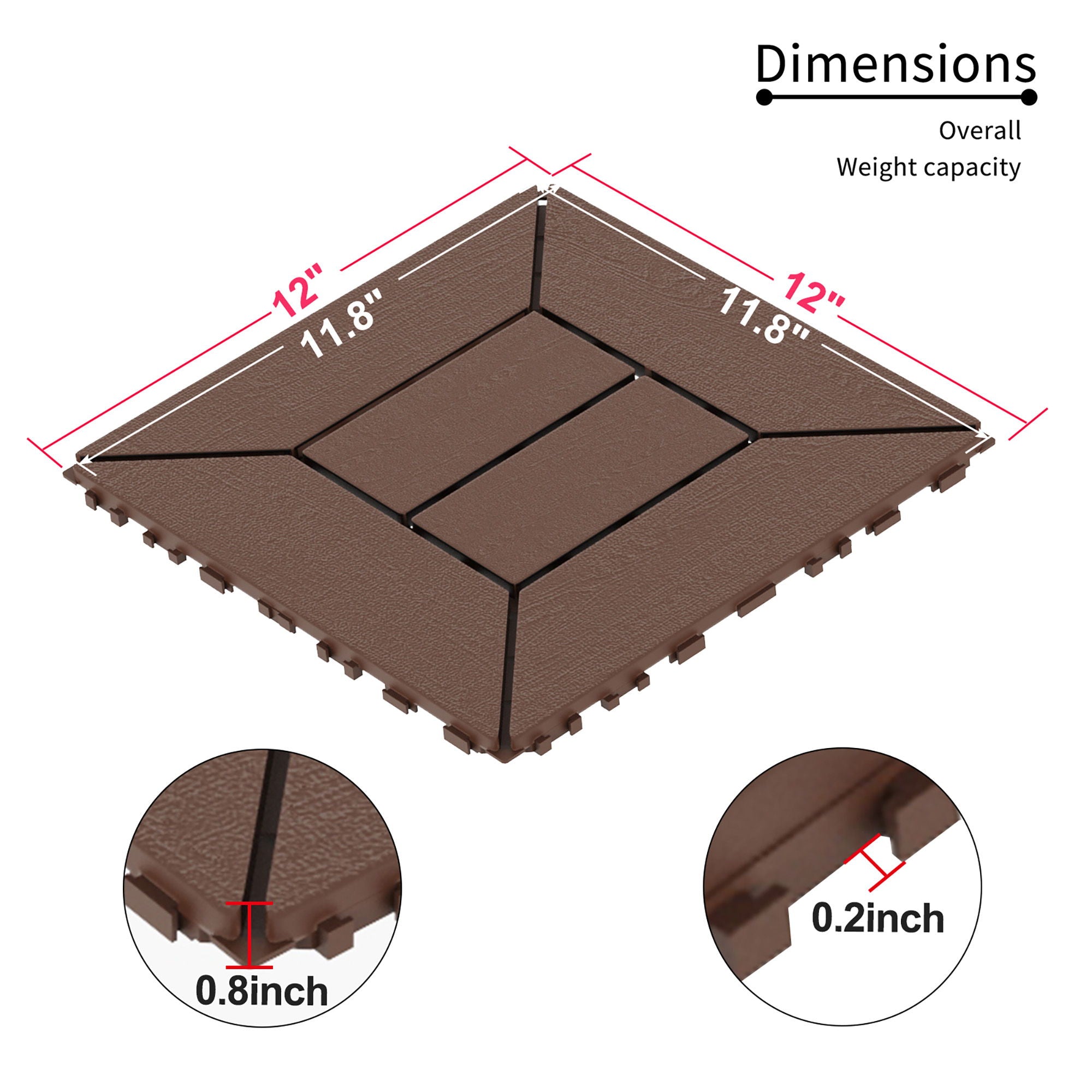 New Style Patio Diy Module Interlocking Decking Tiles, Floor Outdoor And Indoor, Easy And Quick Installation