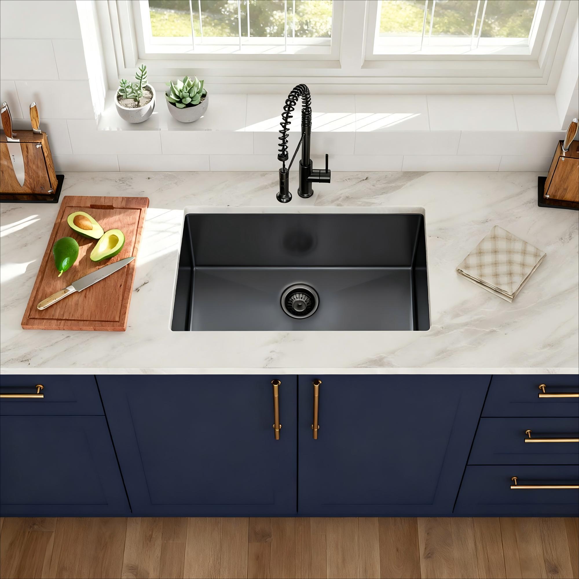 Undermount Kitchen Sink 16 Gauge Single Bowl Stainless Steel