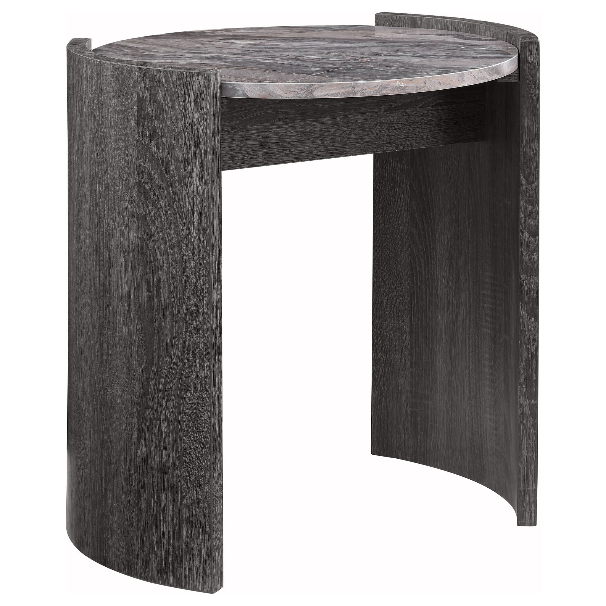 Zende - Round End Table - Gray