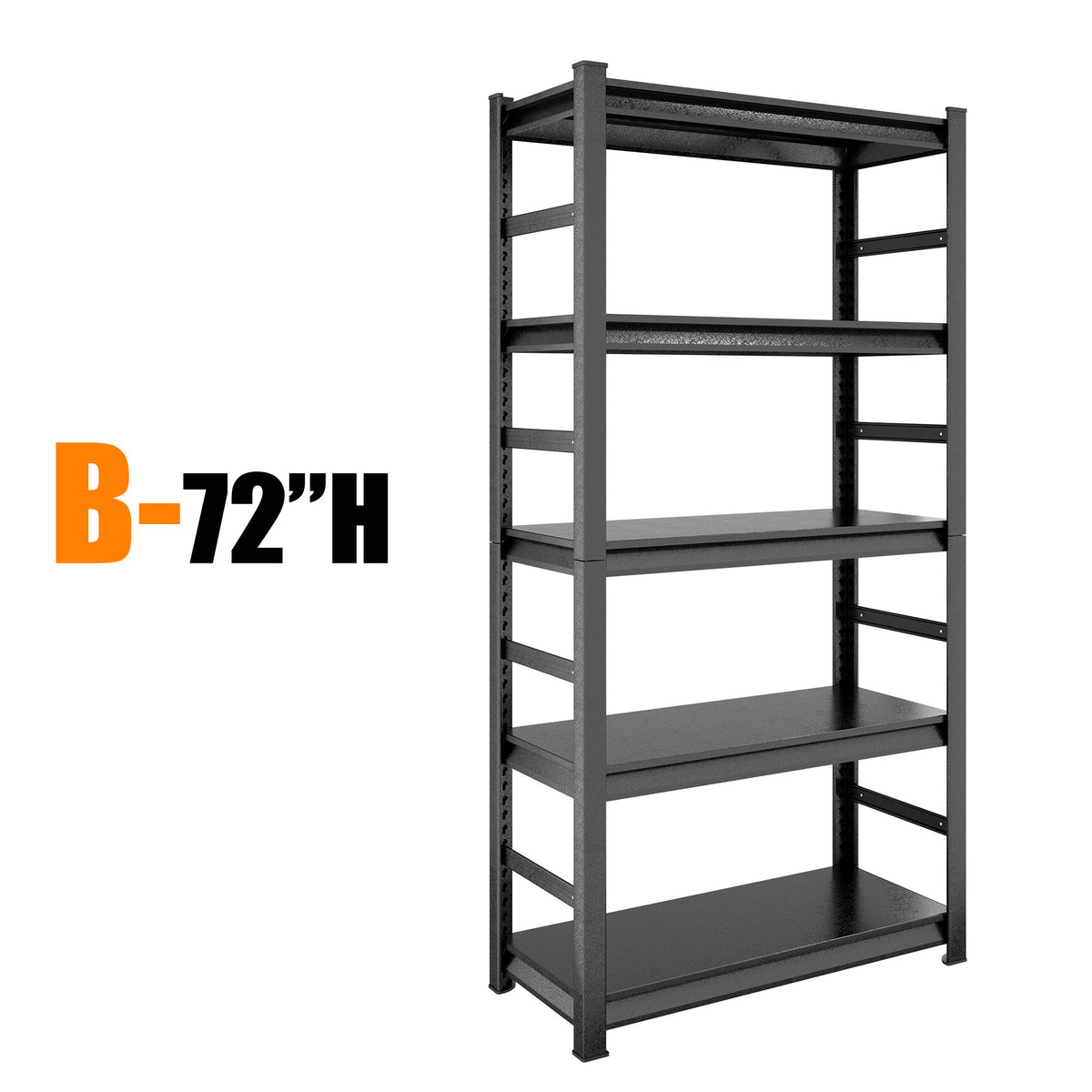 Storage Shelves 5 Tier Heavy Duty Metal Adjustable Shelving Units And Storage Rack Kitchen Garage Shelf - Black
