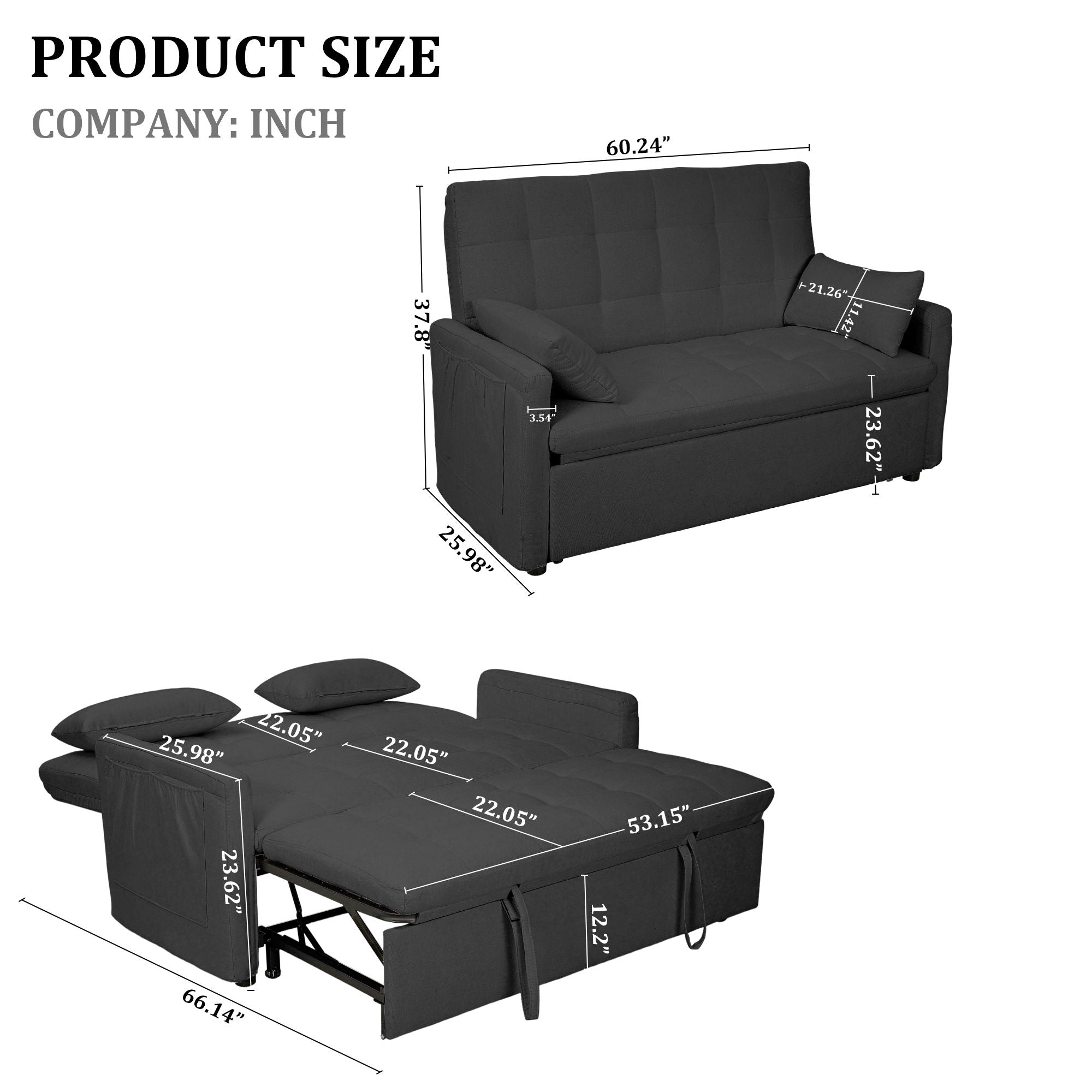 Balus - Sofa Bed Combination With Storage Pockets