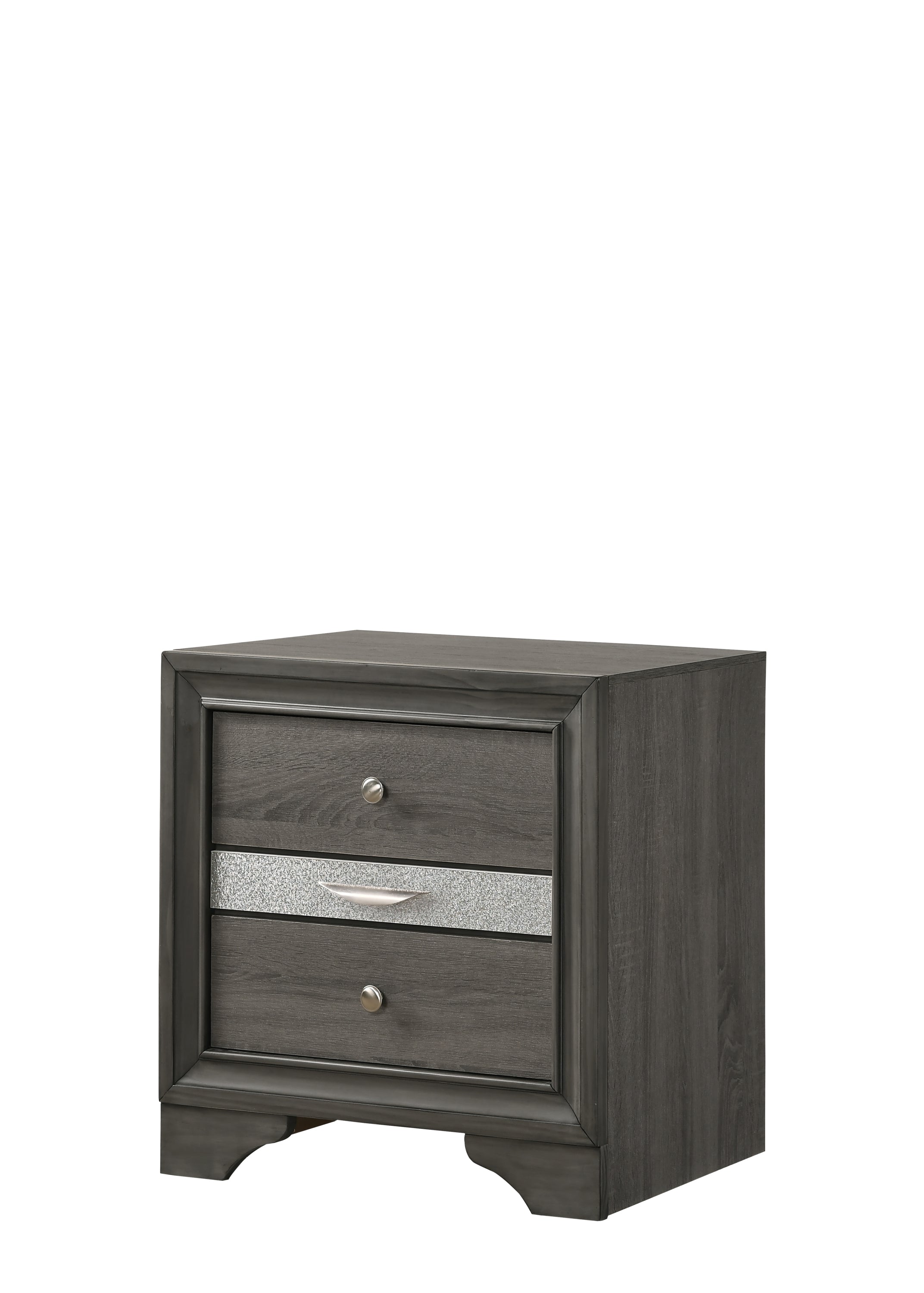 Matrix Traditional Style Full 4 Piece Storage Bedroom set made with Wood in Gray