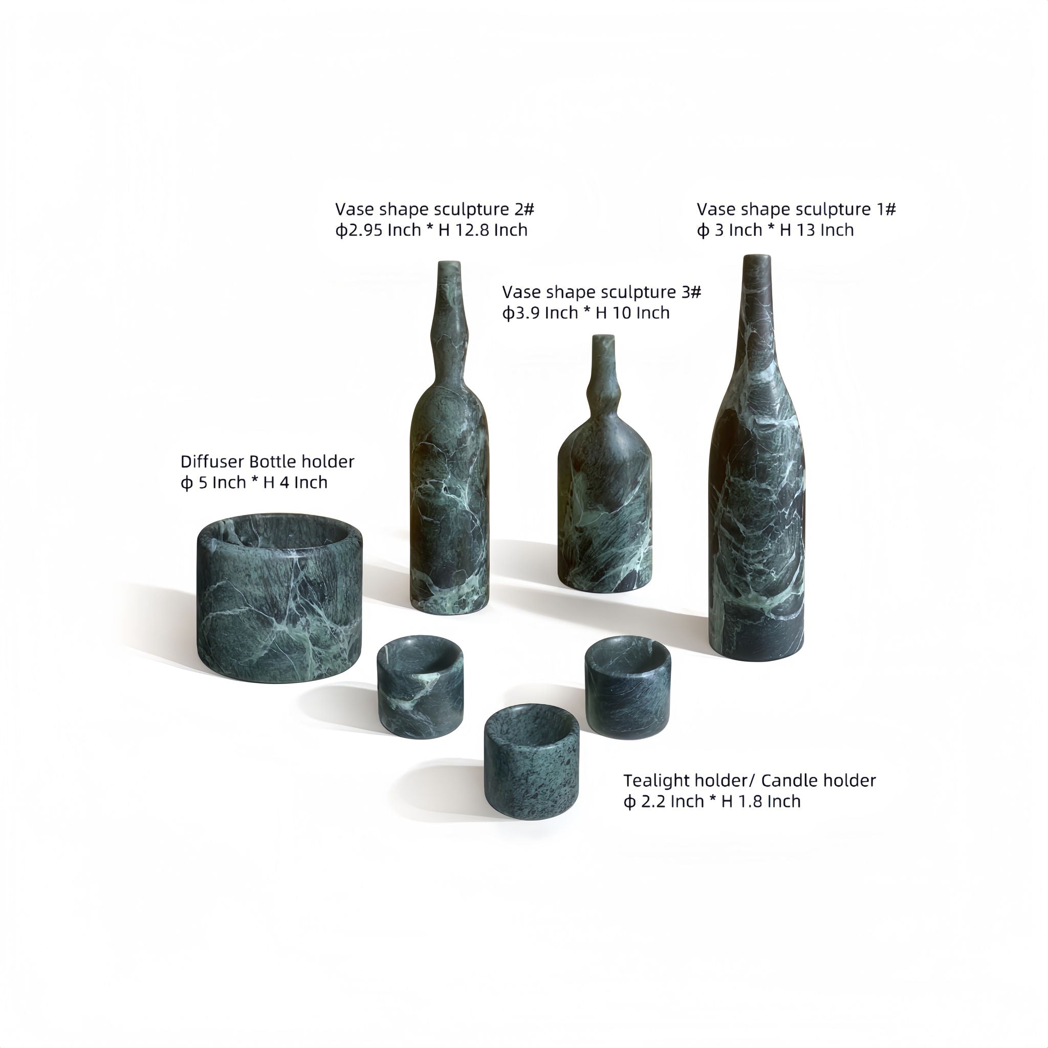 7 Pieces Luxury Natural Marble Living Room Accessories Set