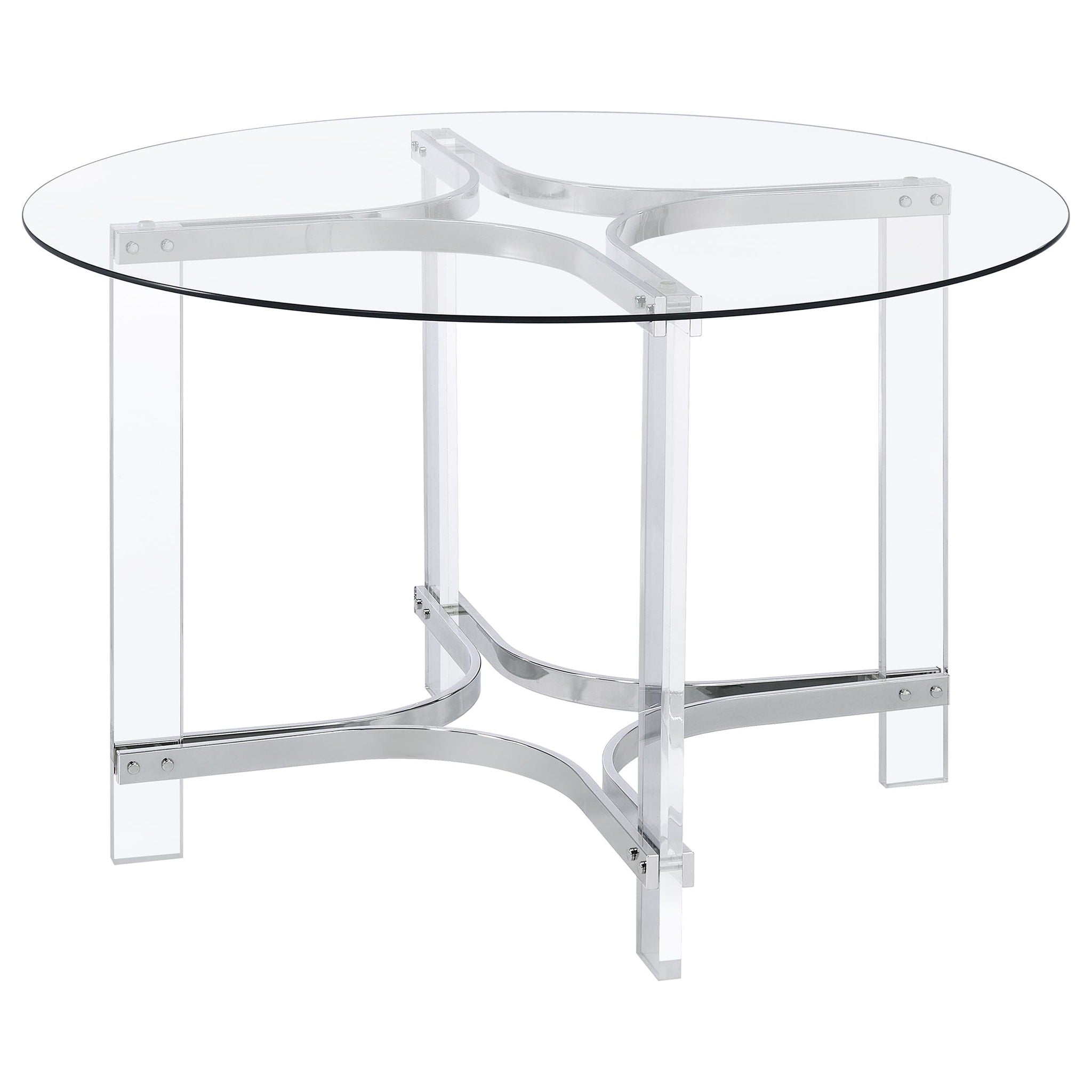 Uptown - 5 Piece Round Dining Set - Chrome