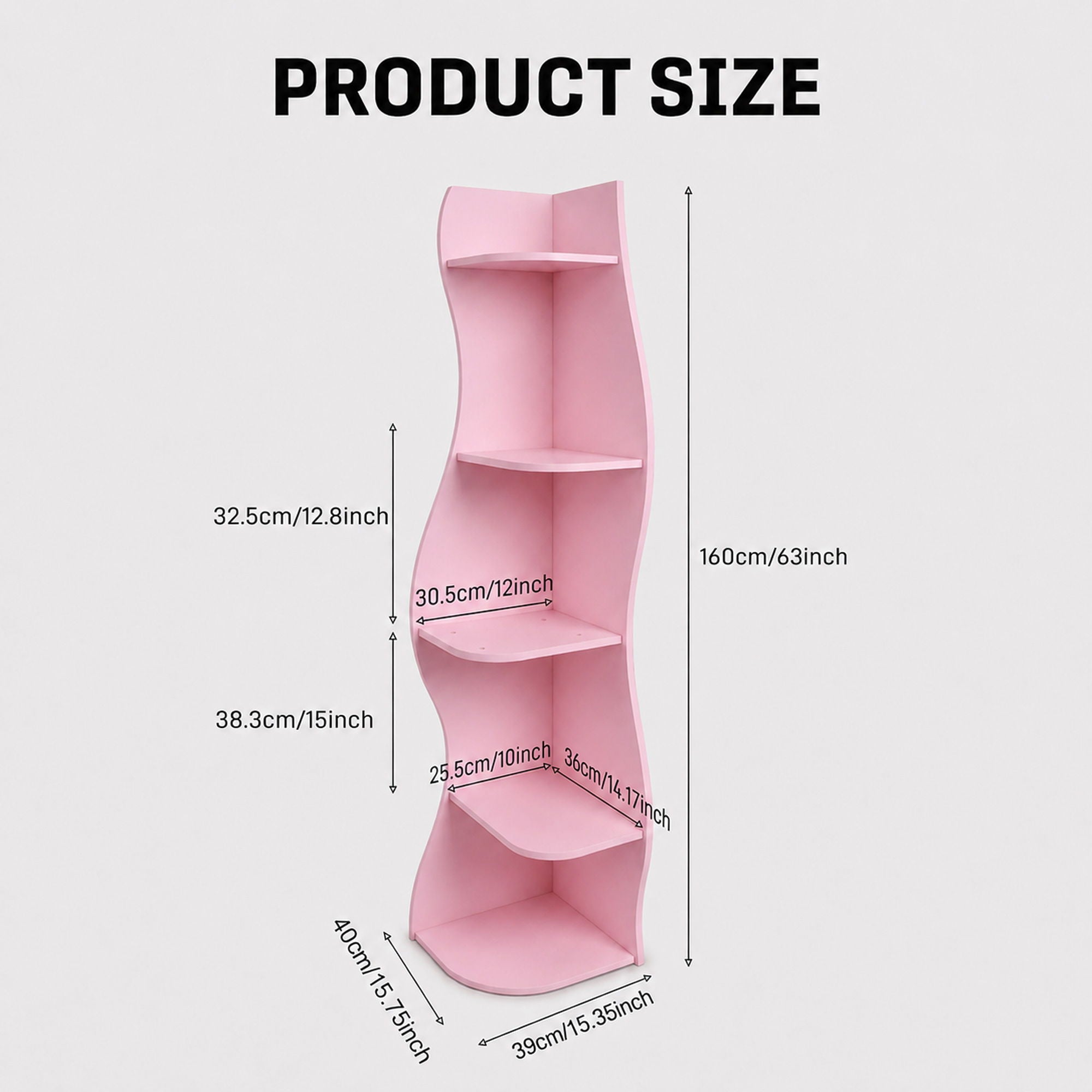 5 Tier S - Shaped Corner Shelf For Living Room