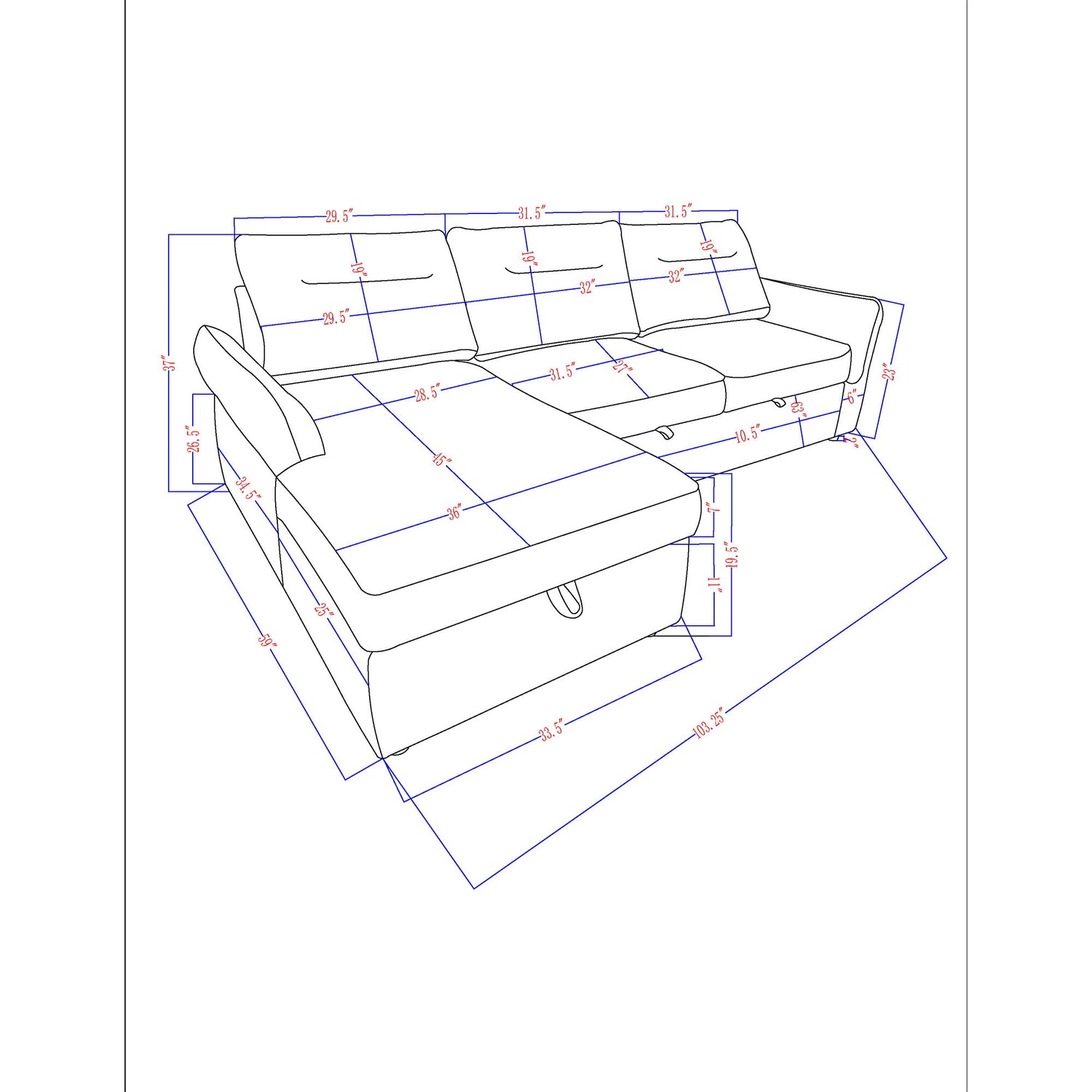 Montana - Sofabed With Storage - Gray