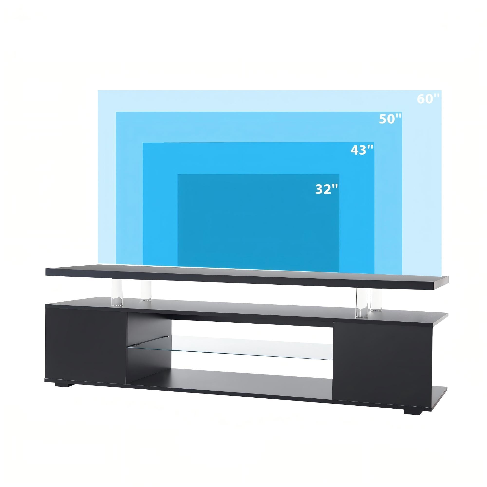 TV Stant With LED And Large Side Cabinet