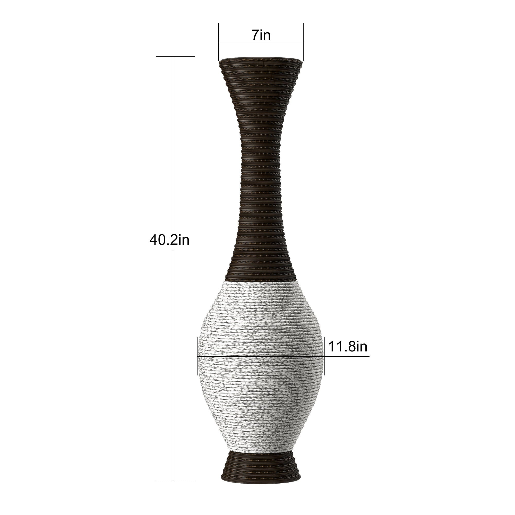 Tall Designer Floor Vase With Elegant 2 Tone