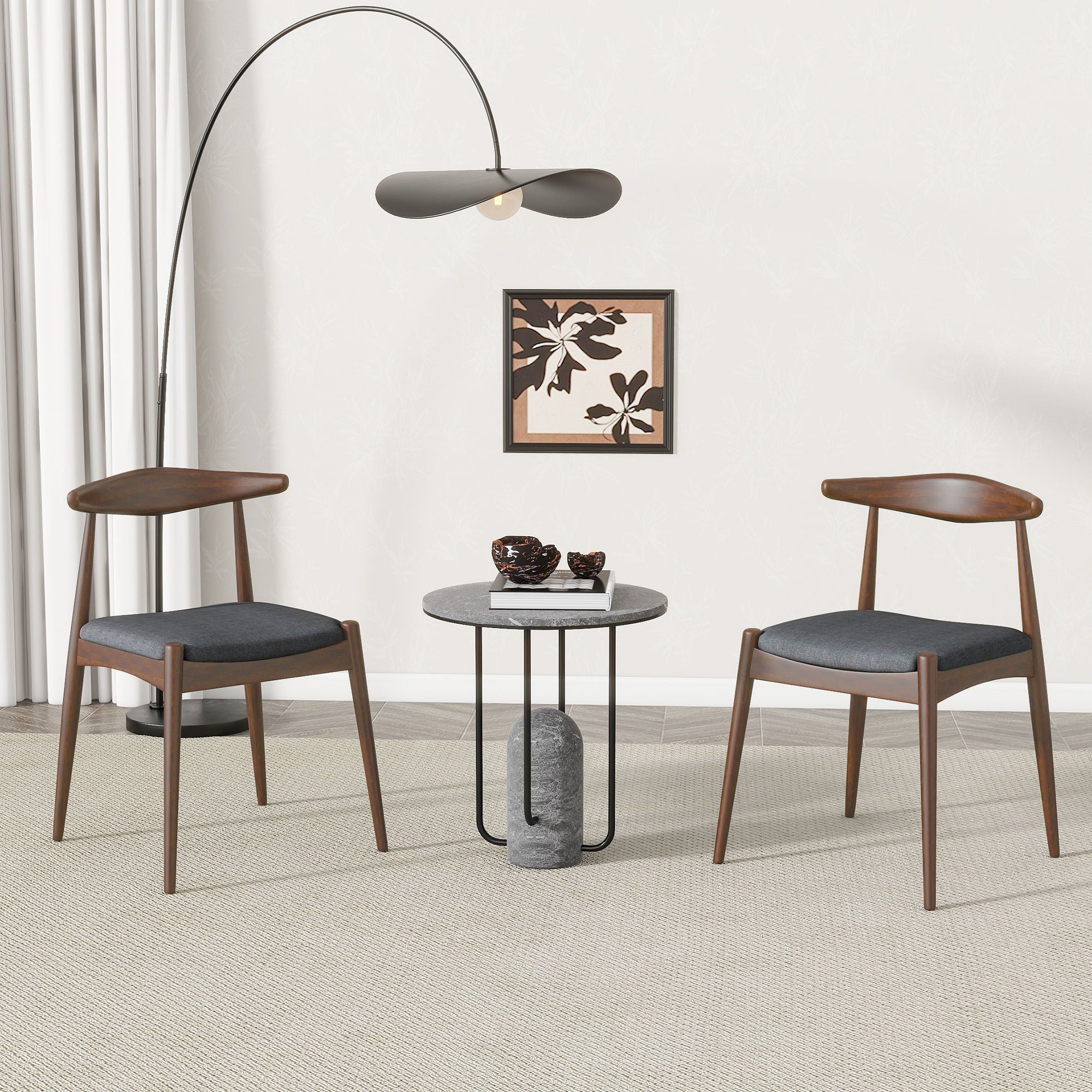 Dining Chairs With Ergonomic Backrest & Comfort Cushions (Set of 2)