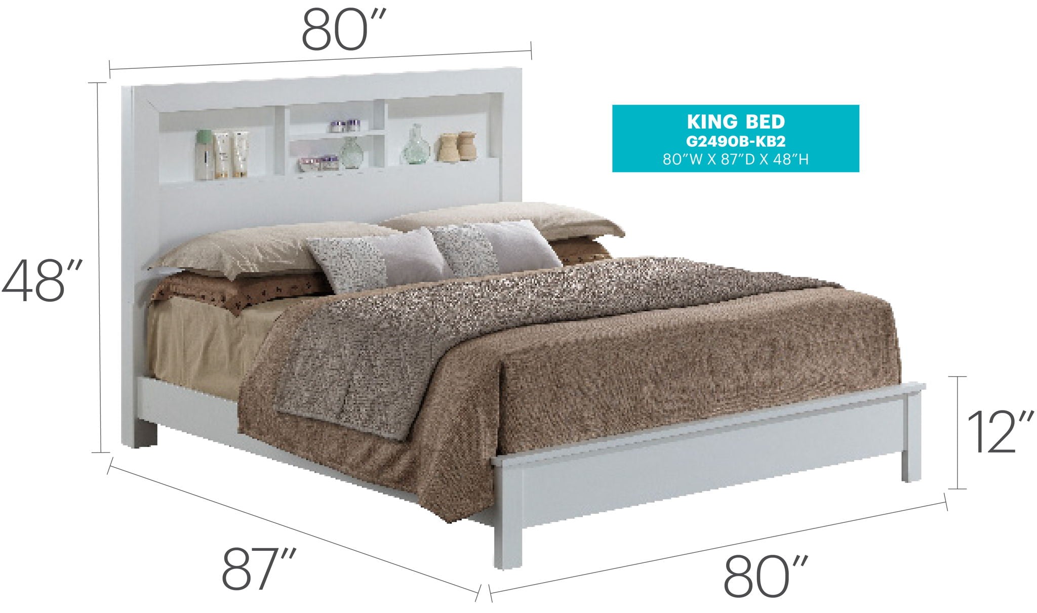 Bed With Transitional Design Stylish